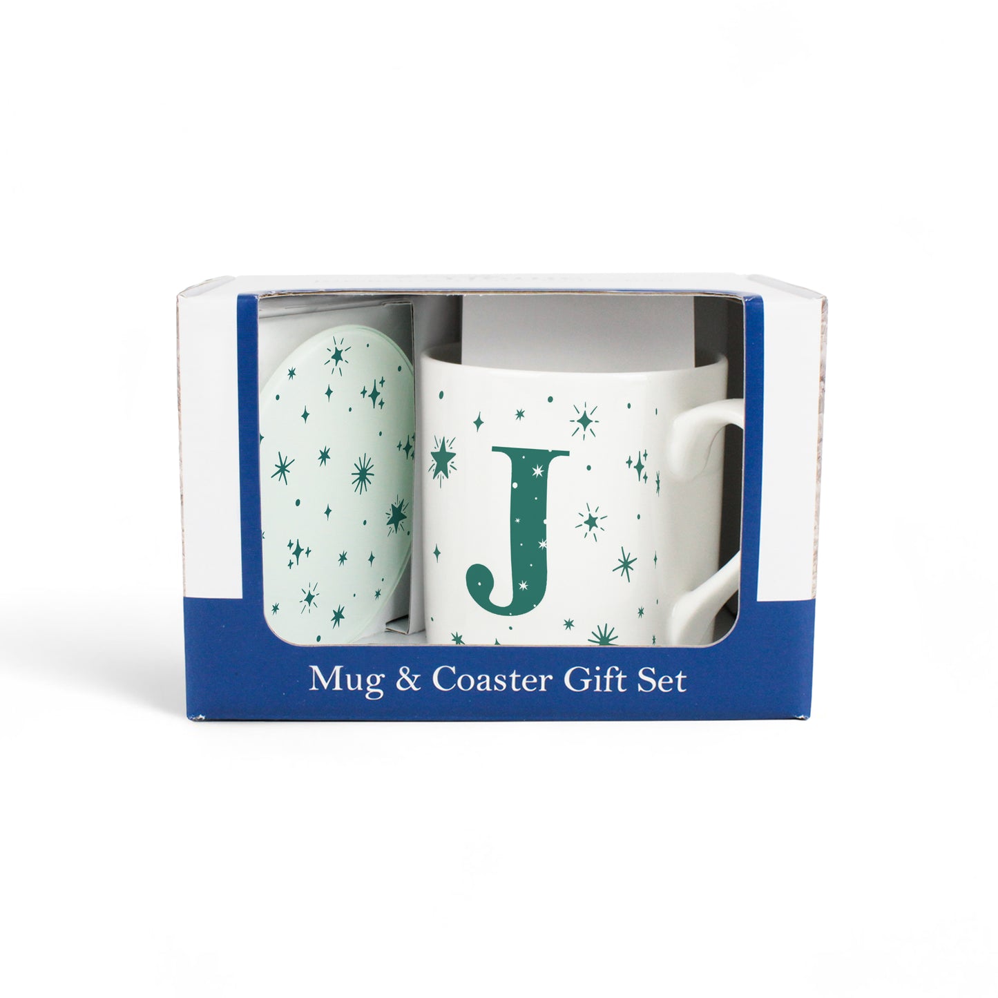 Green Star Alphabet Mug & Coaster Gift Set