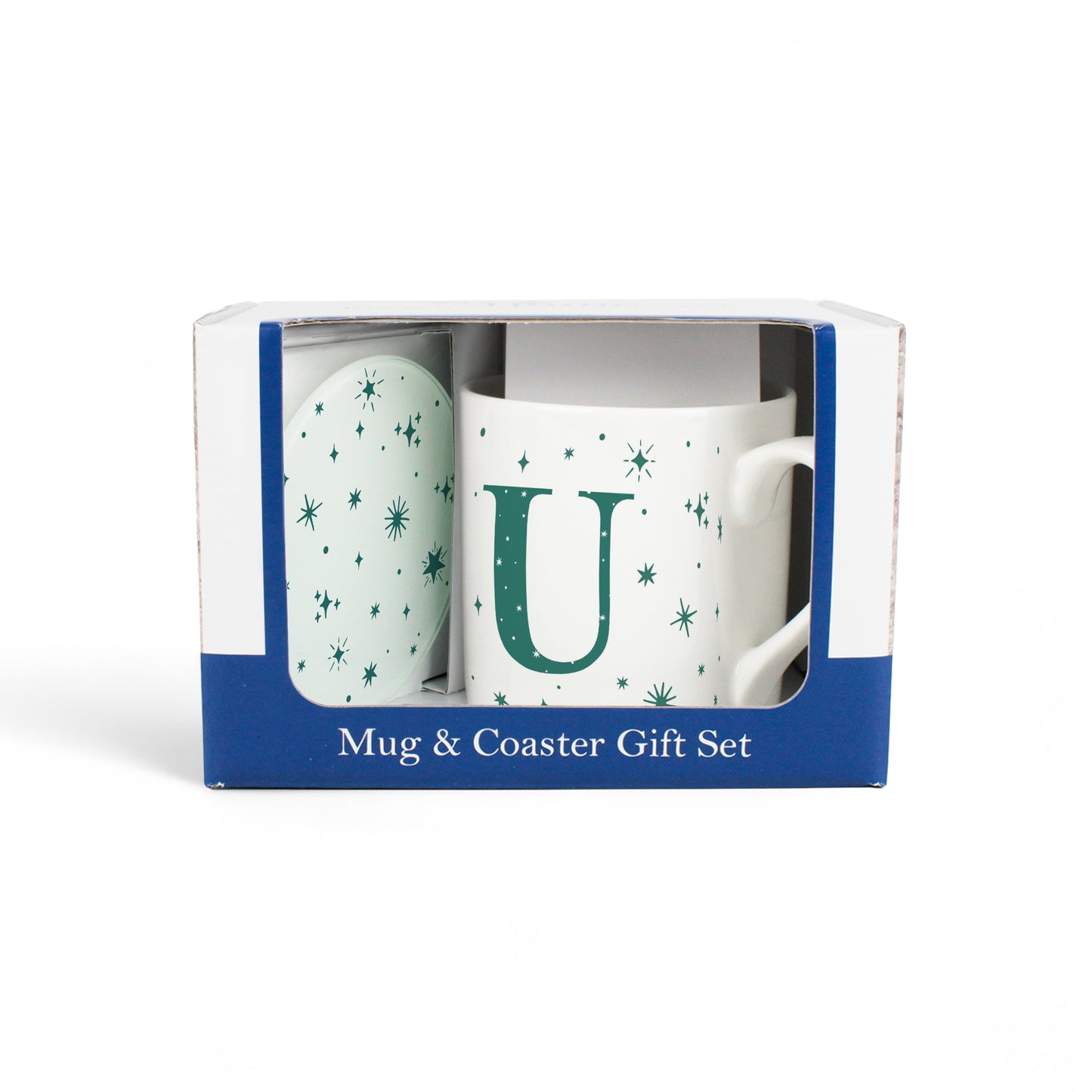 Green Star Alphabet Mug & Coaster Gift Set