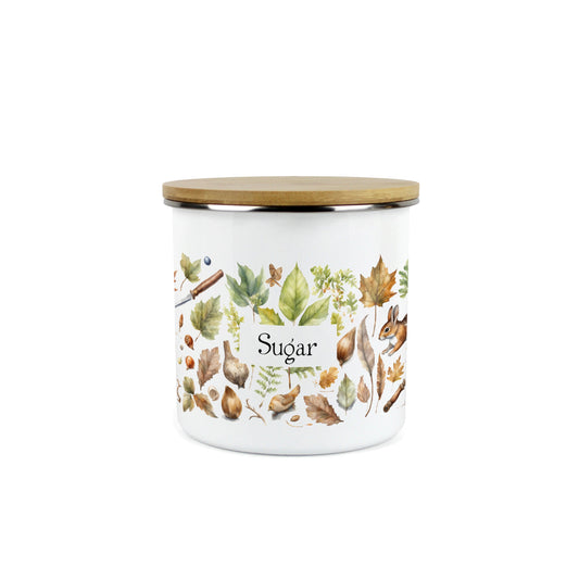 Watercolour Woodlands Medium Enamel Canister