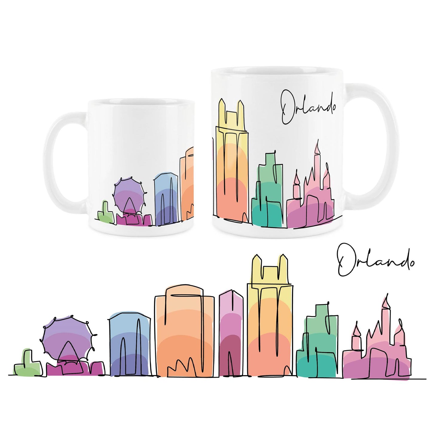 Colourful City Skyline Mug