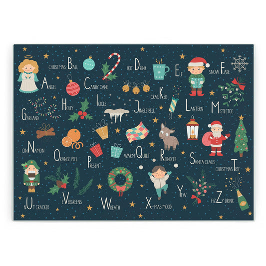 Christmas Alphabet Large Smooth Worktop Protector
