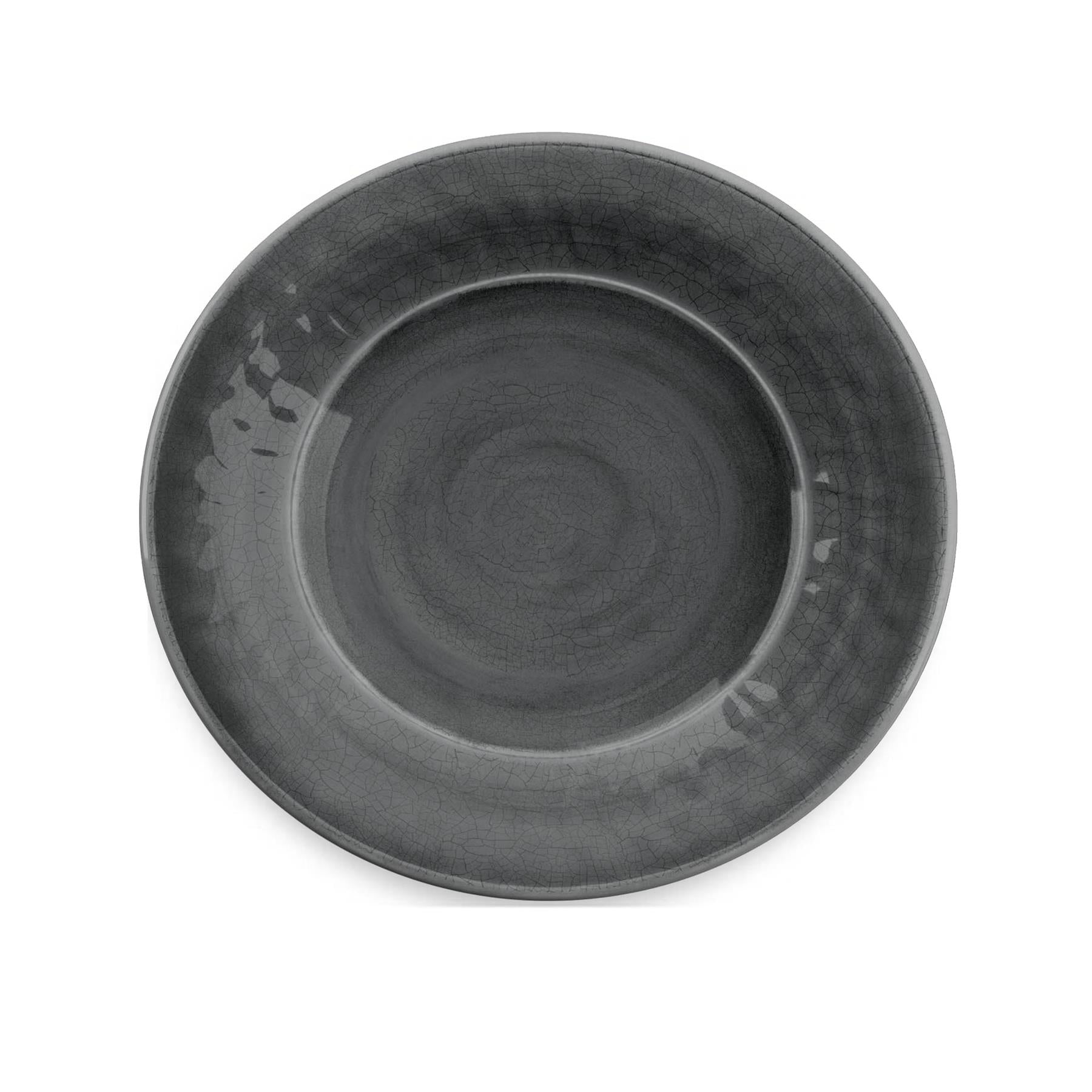 Grey melamine side plate  with crackle glaze finish.