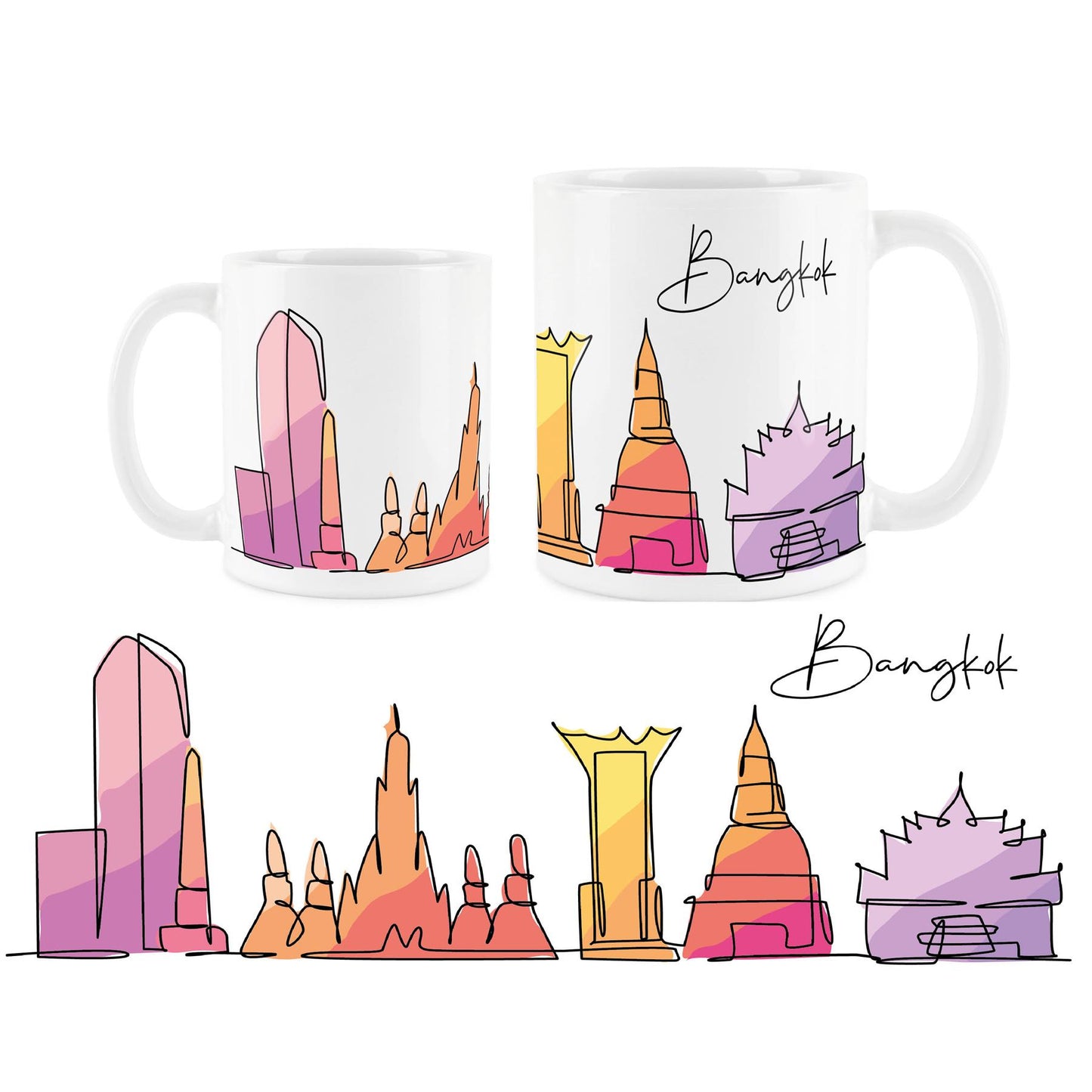 Colourful City Skyline Mug