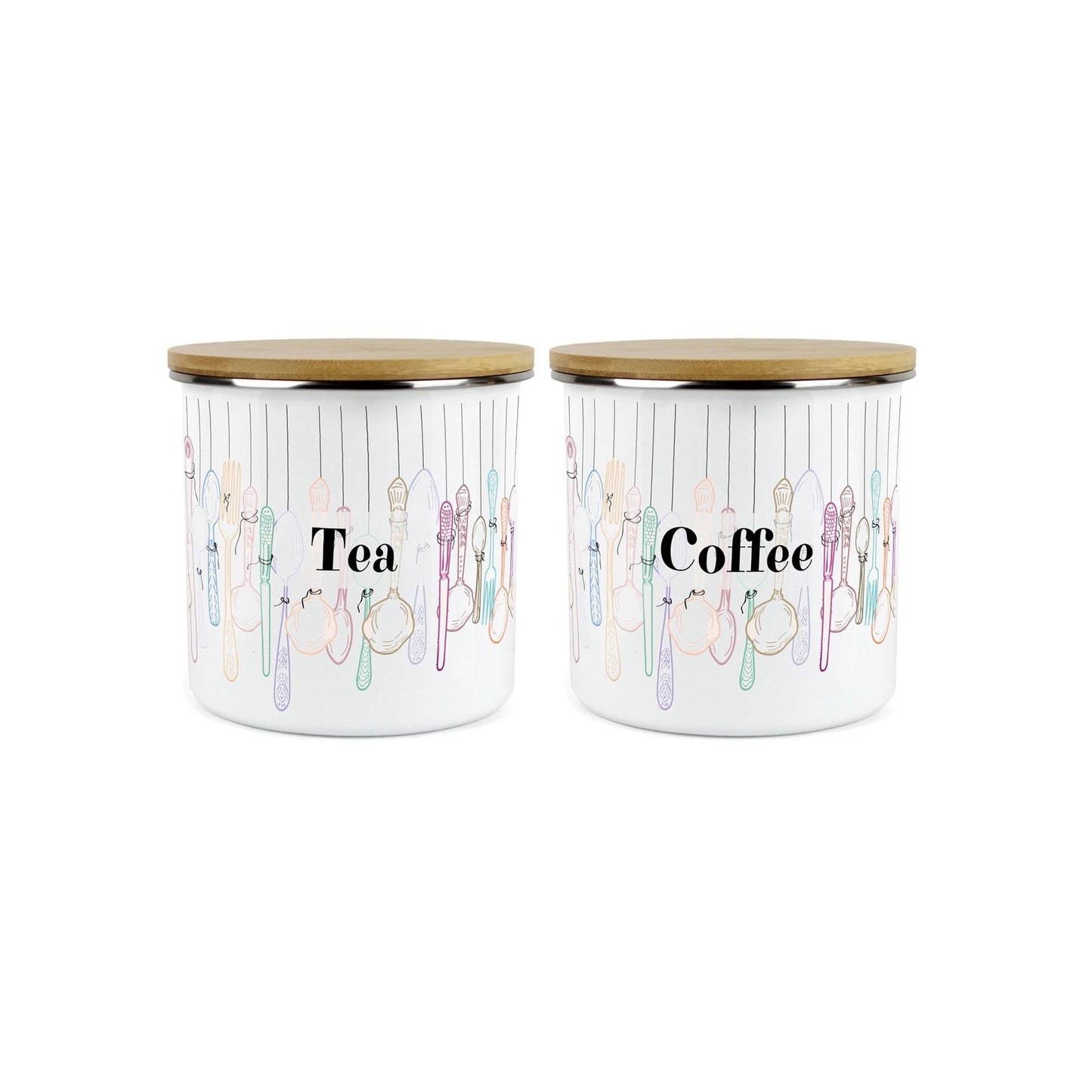PH Canister - Vintage Cutlery - Tea & Coffee - 2 Canisters