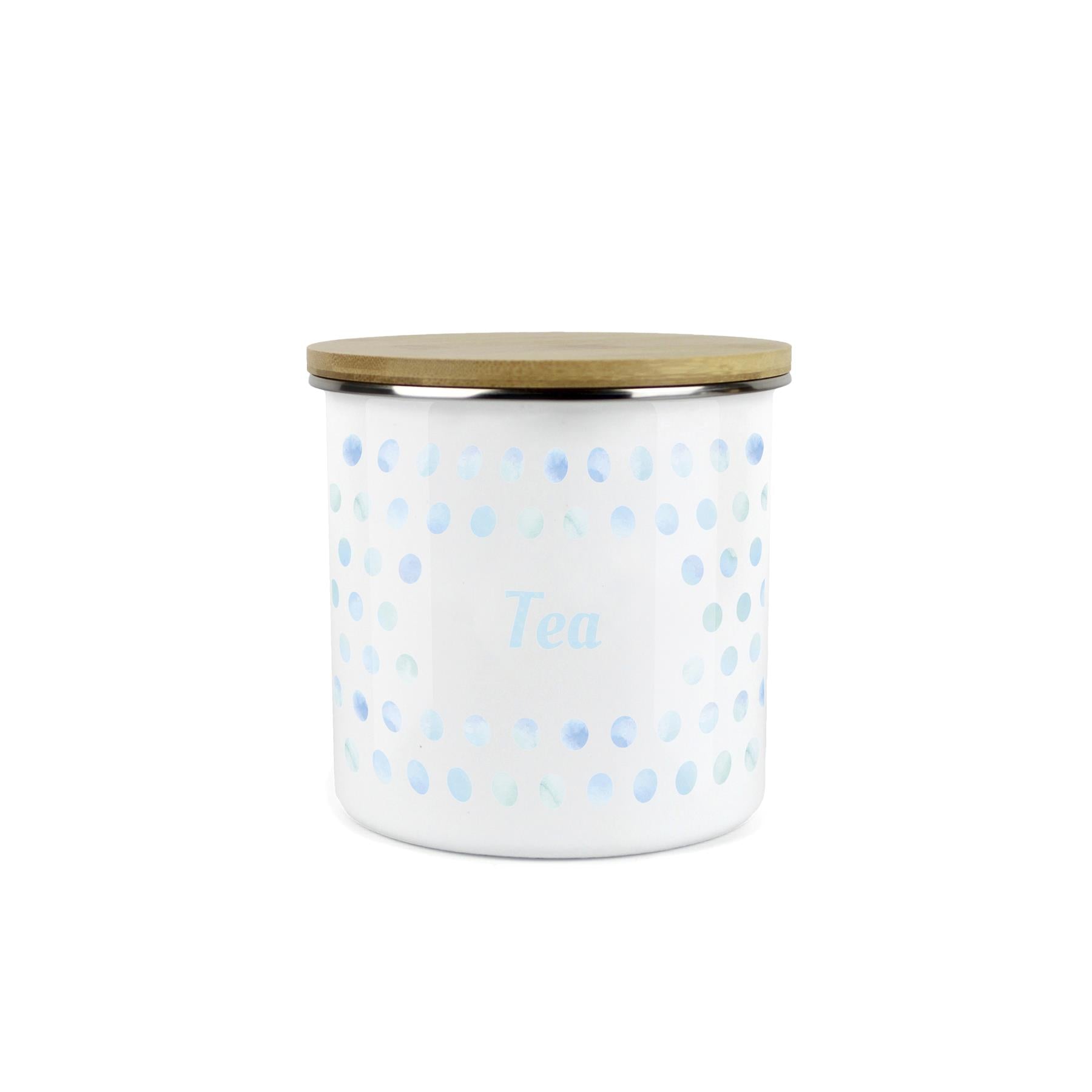 Purely Home Kitchen Polka Dot Aqua Food Storage Canister - Tea