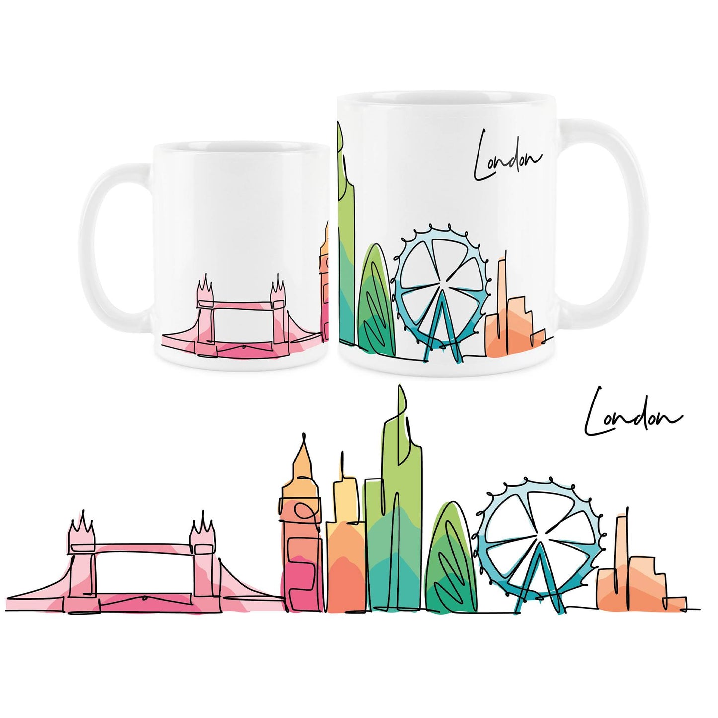 Colourful City Skyline Mug