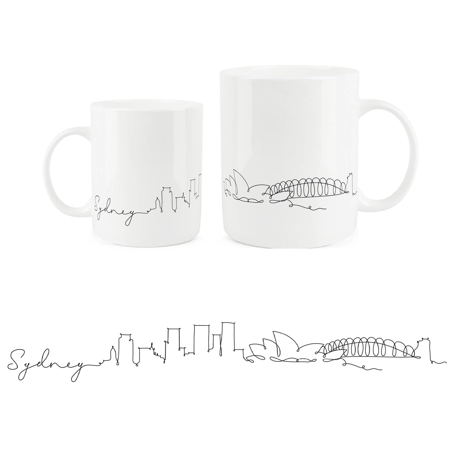 Stylish bone china mug featuring the glamorous Los Angeles skyline.