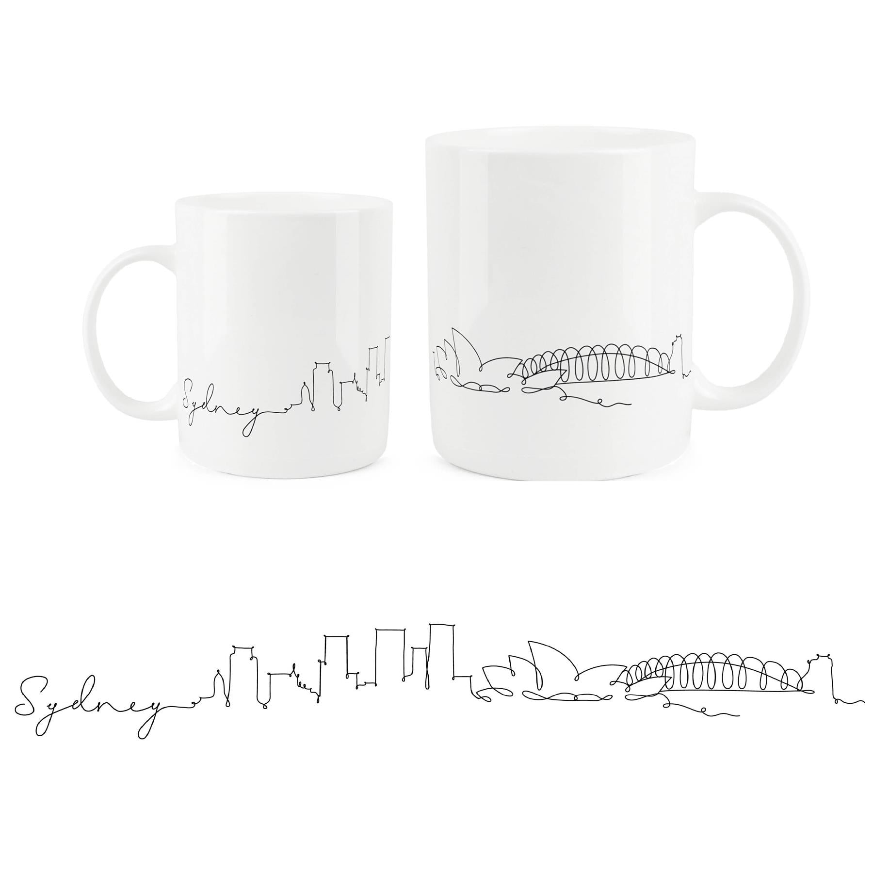 Stylish bone china mug featuring the glamorous Los Angeles skyline.