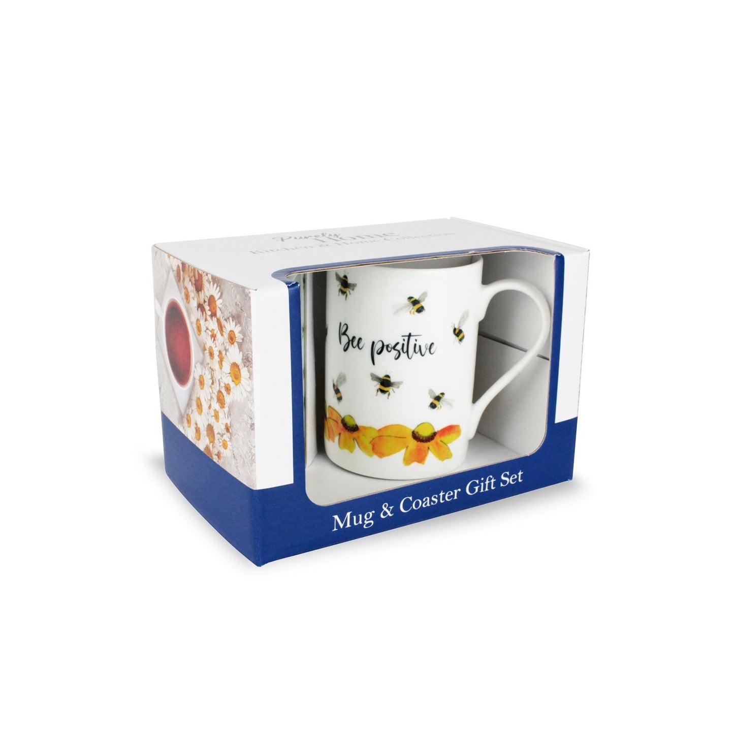 Bee Positive Mug & Coaster Gift Set