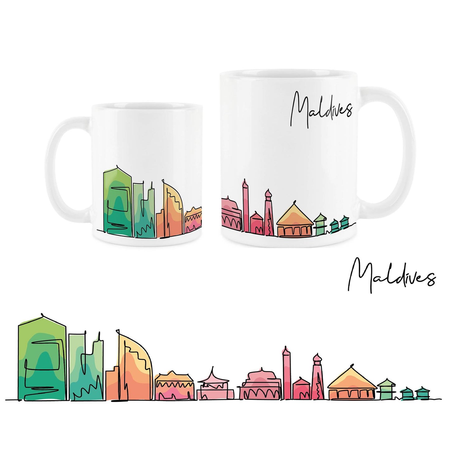 Colourful City Skyline Mug