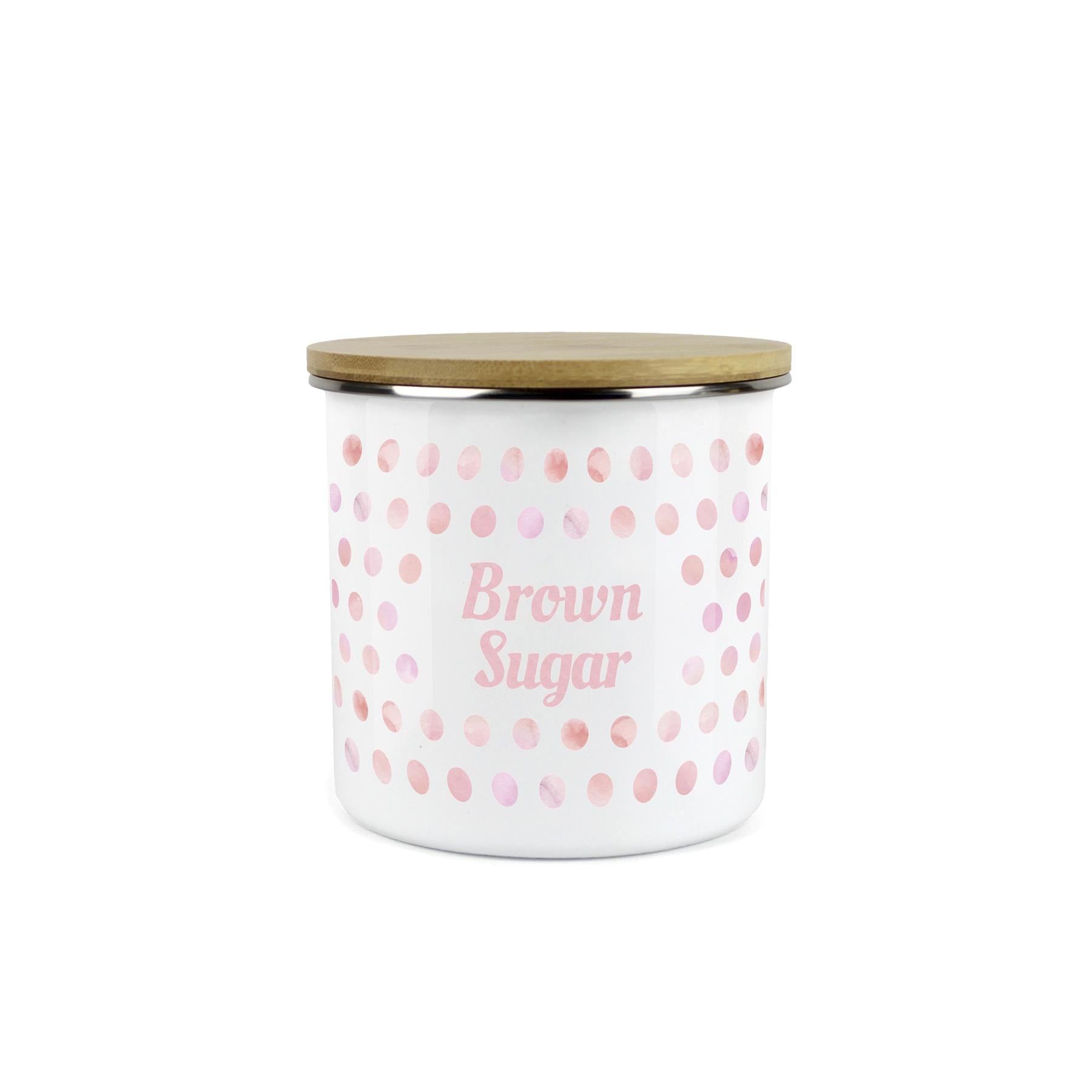 Purely Home Kitchen Polka Dot Pink Food Storage Canister - Brown Sugar