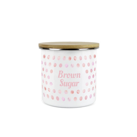 Purely Home Kitchen Polka Dot Pink Food Storage Canister - Brown Sugar