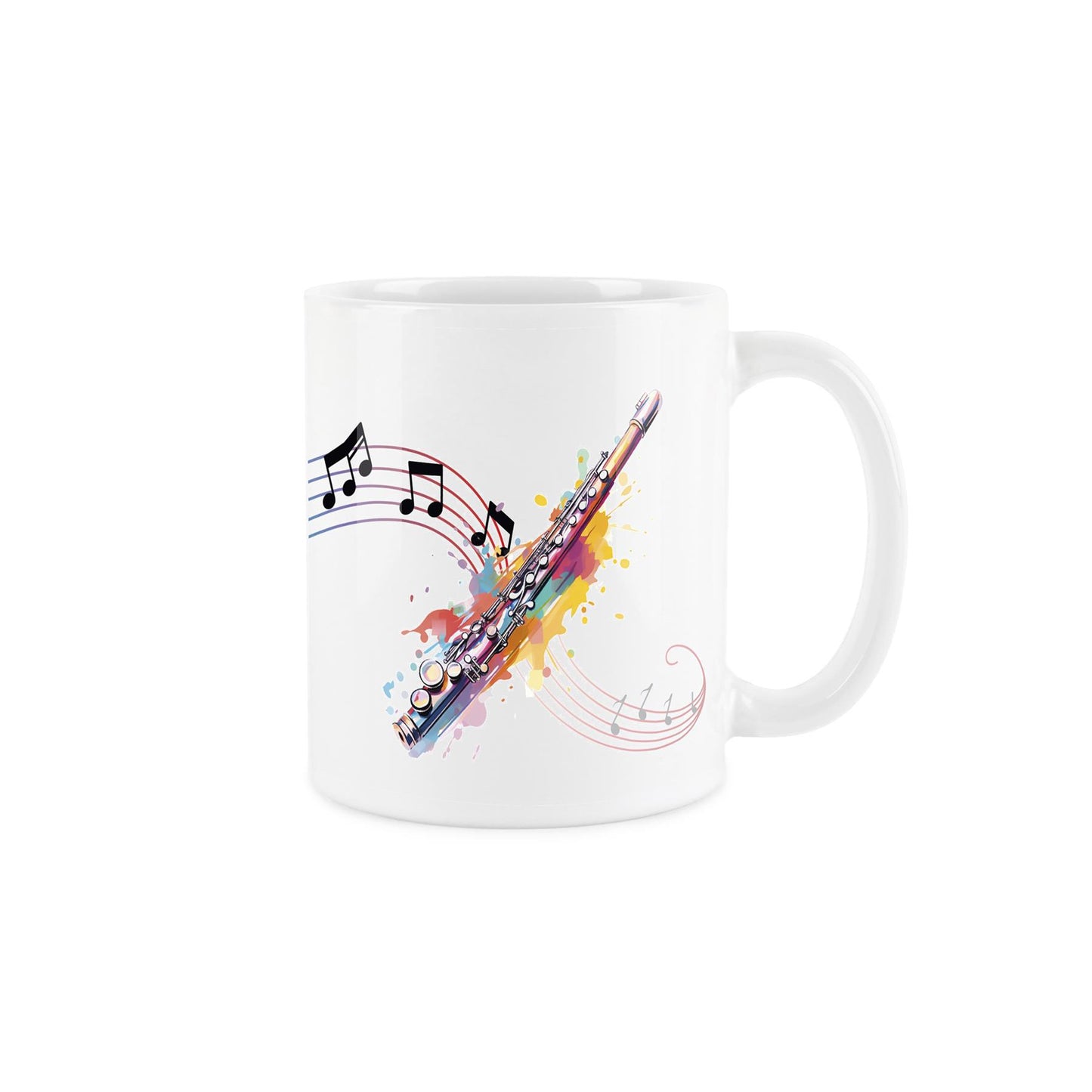 Illustrative rainbow colour design of guitar on a ceramic mug