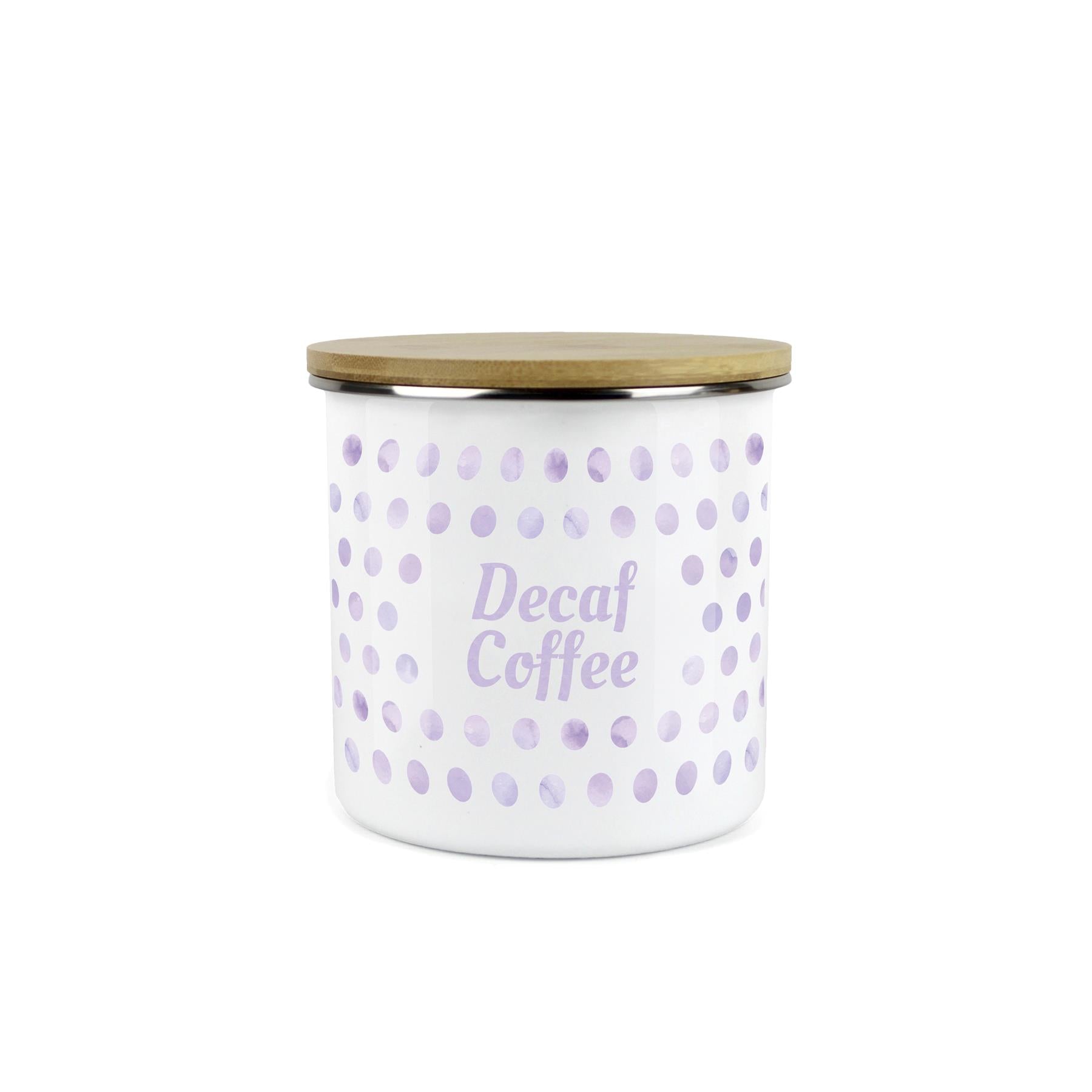 Purely Home Kitchen Polka Dot Lilac Food Storage Canister - Decaf Coffee