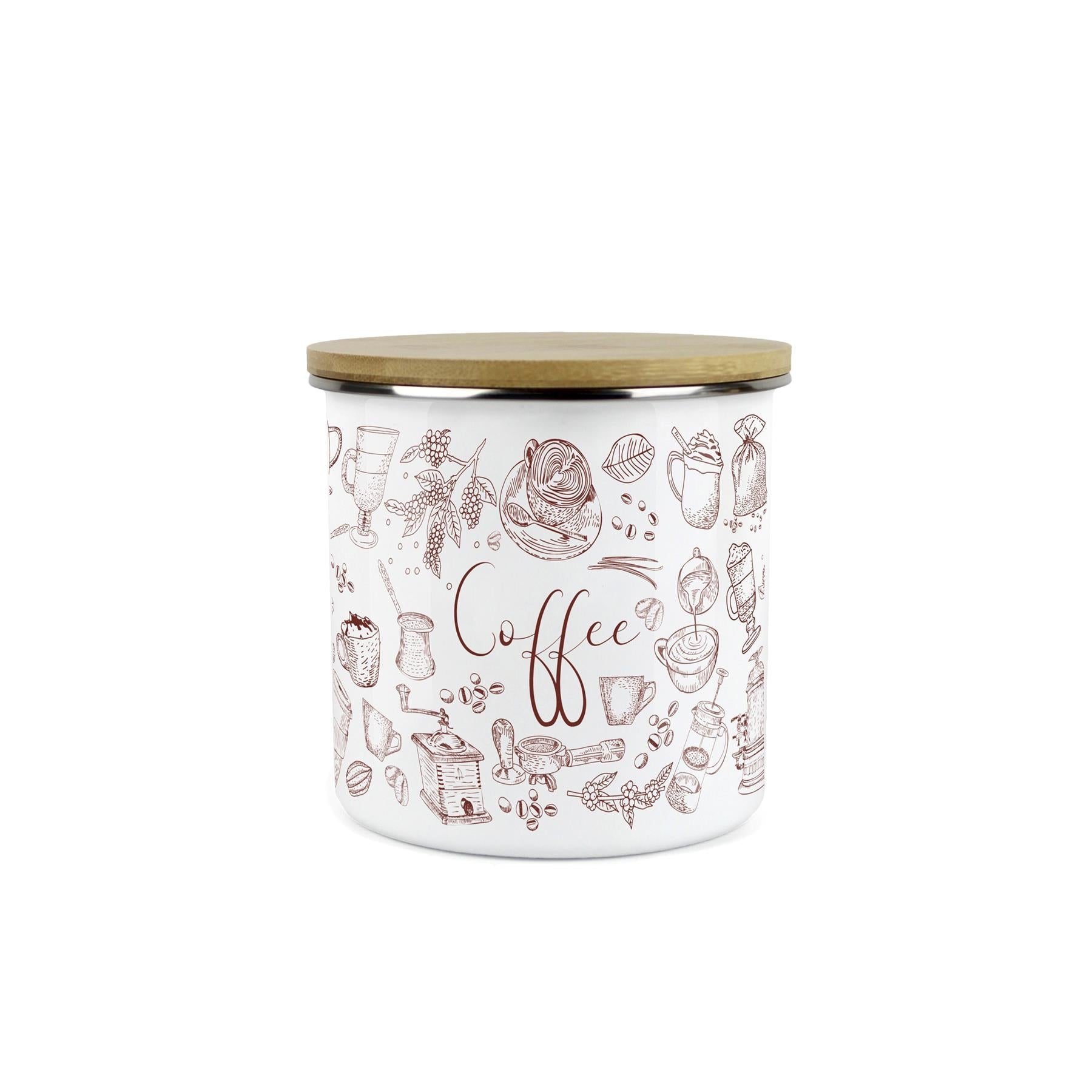 Enamel Rustic Coffee Storage Canister - Kitchen Storage Jar