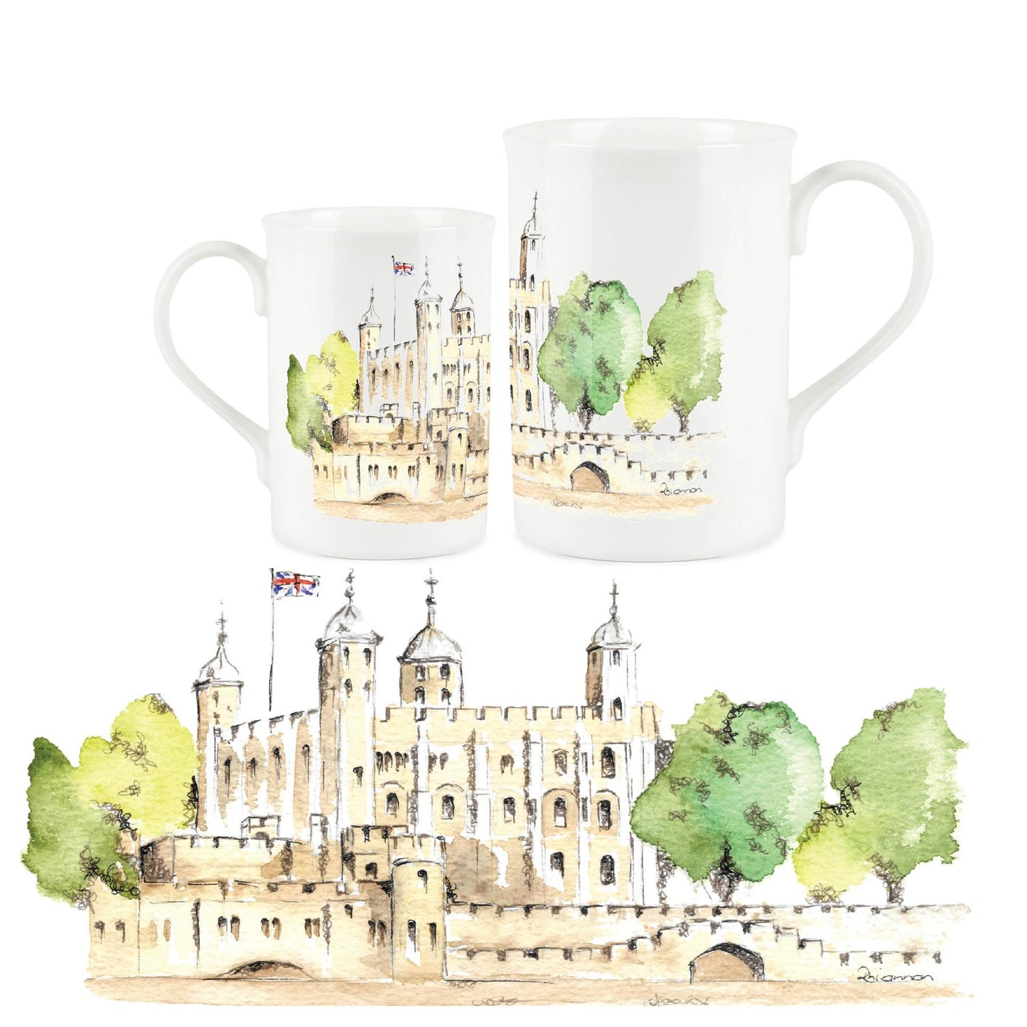 Tower of London Mug by Rhiannon Chauncey