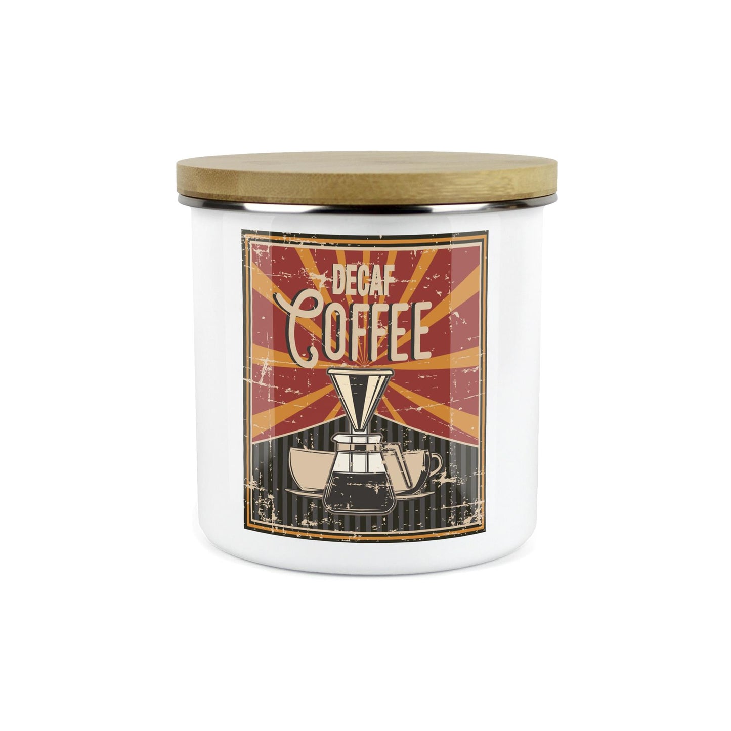 Retro 60s Diner Decaf Coffee Canister - Kitchen Storage Jar