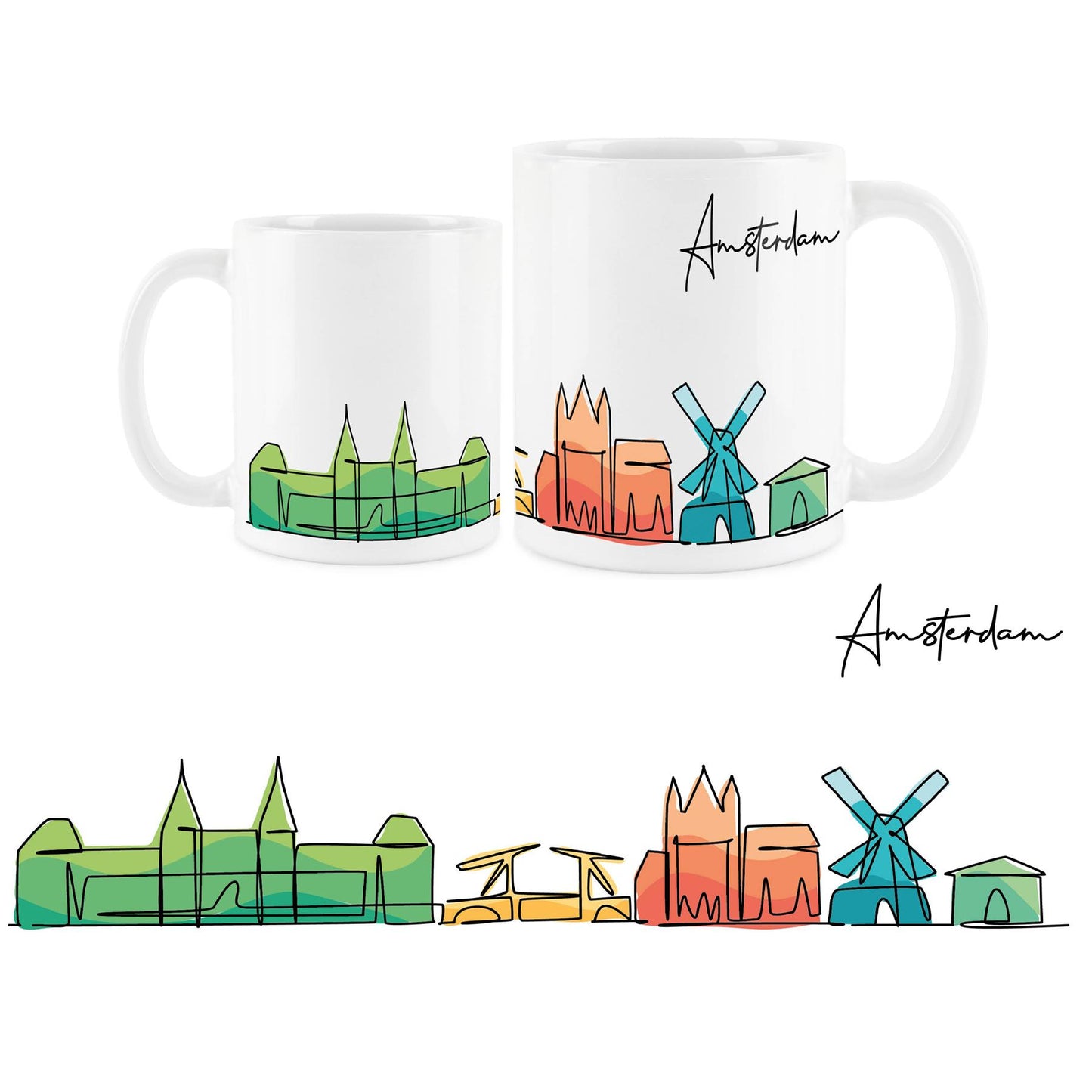 Colourful City Skyline Mug