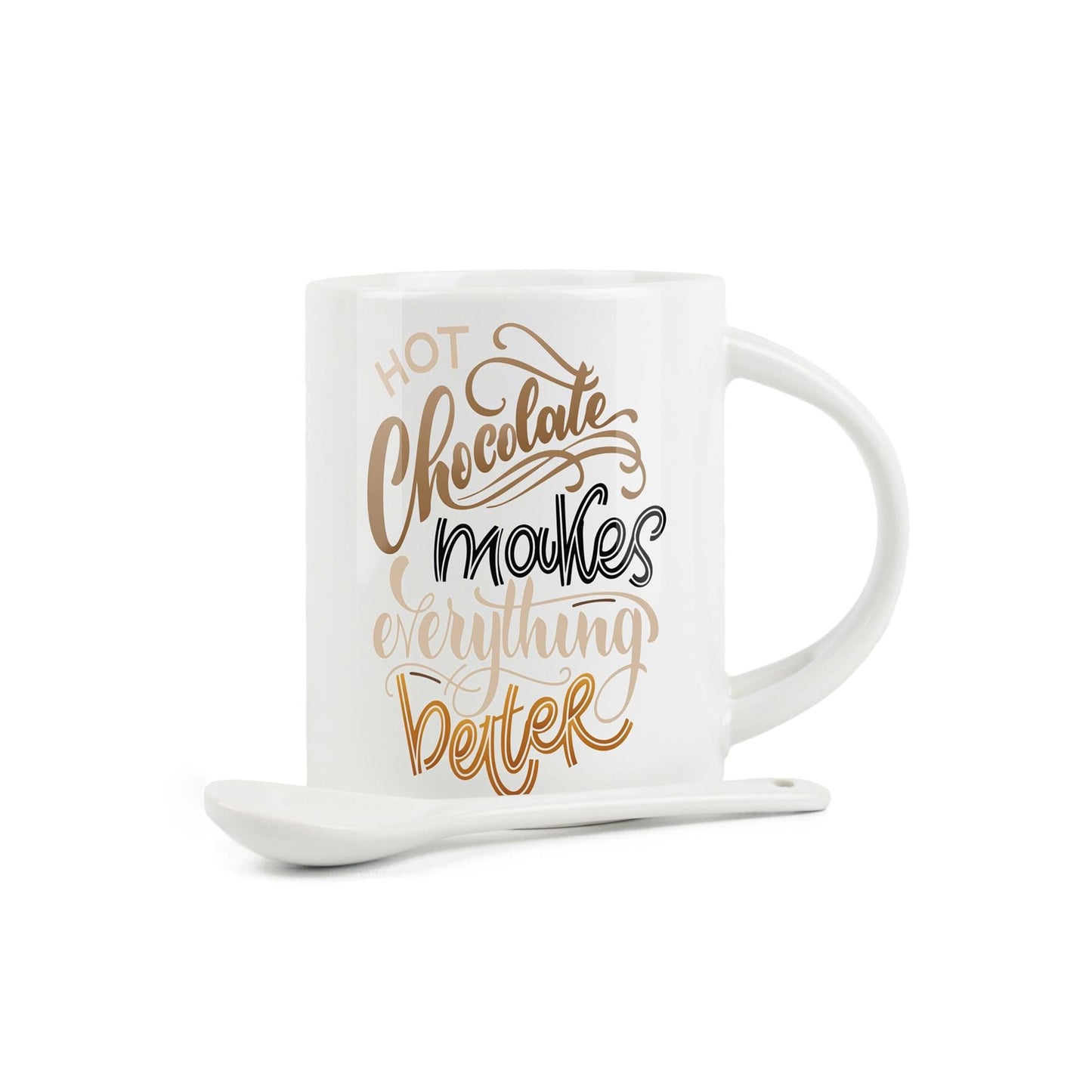 Chocolate  Makes Everything Better Mug & Spoon Set