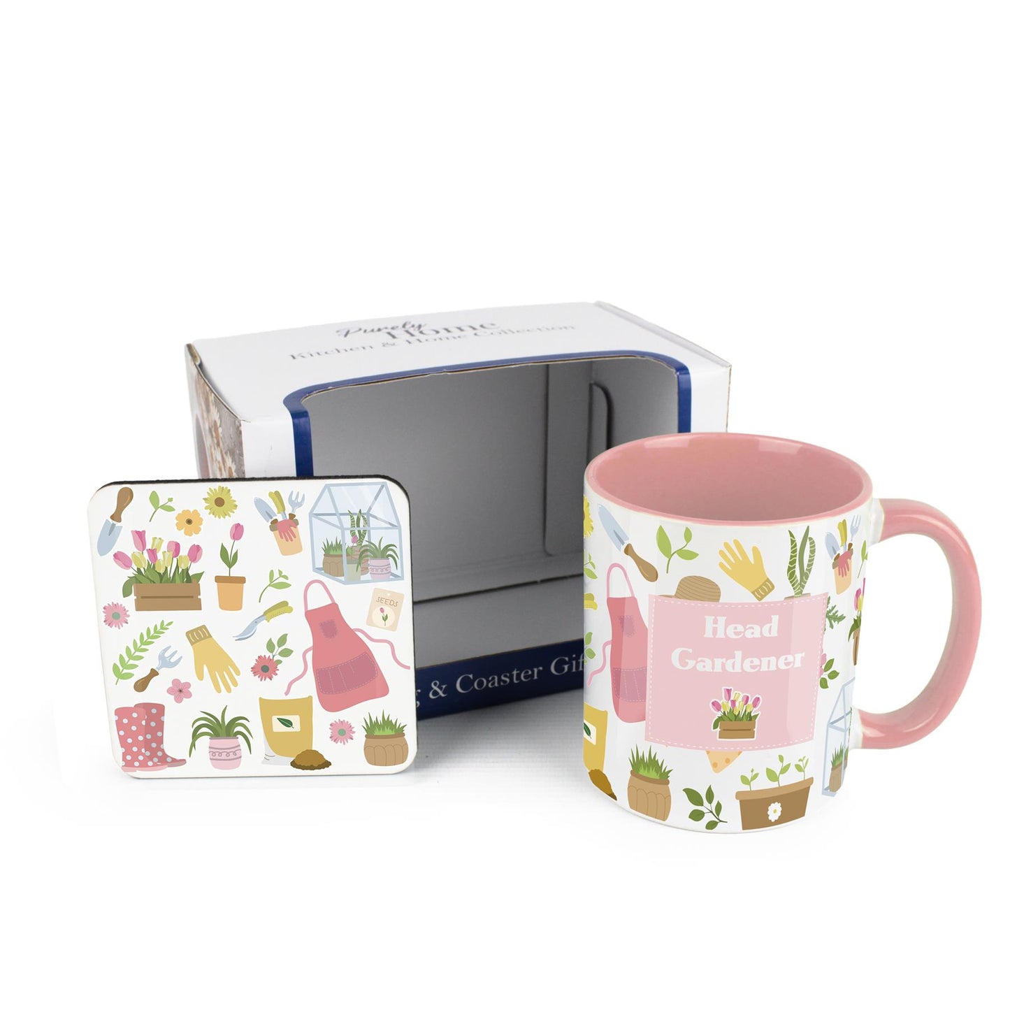 Head Gardener Tulips Mug & Coaster Gift Set
