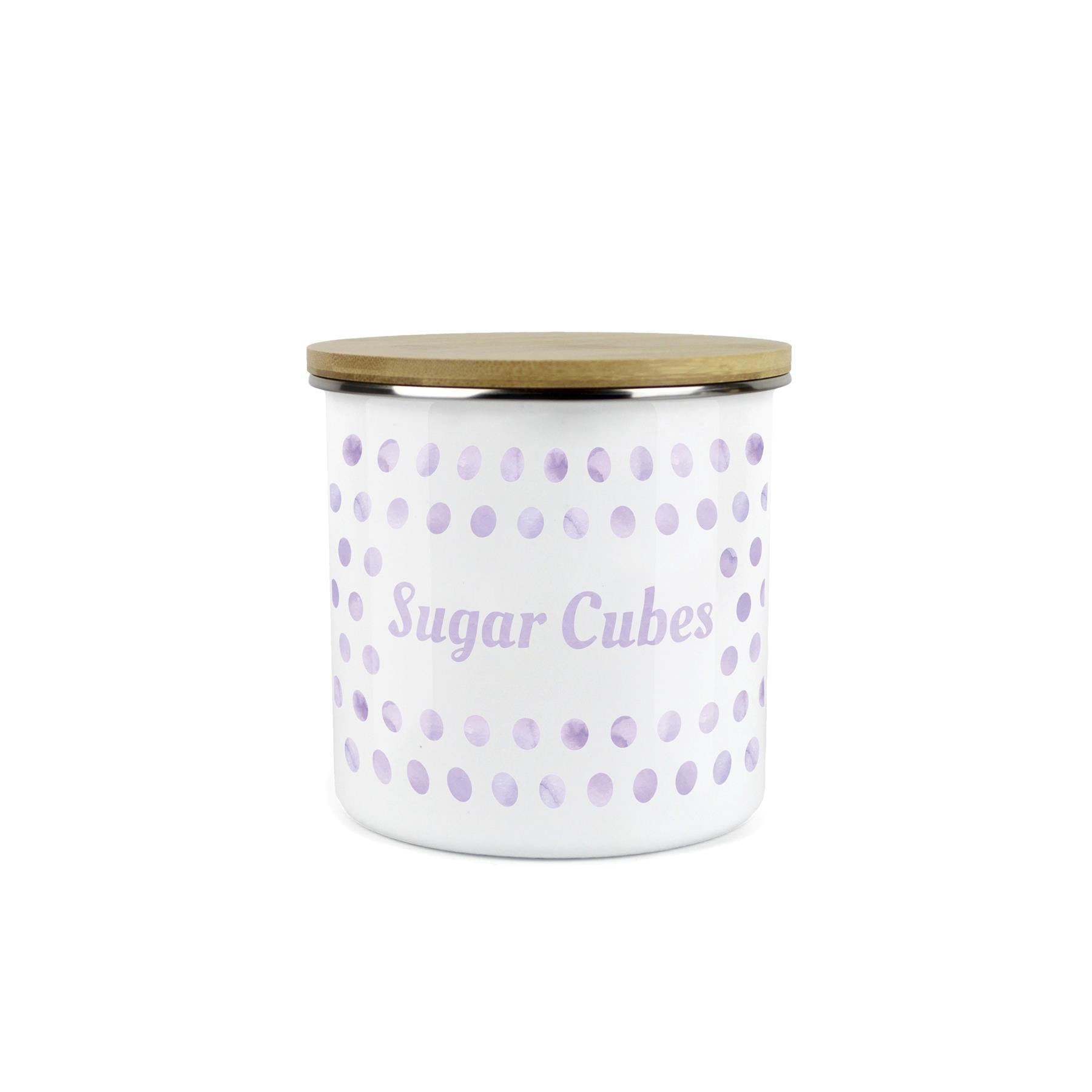 Purely Home Kitchen Polka Dot Lilac Food Storage Canister - Sugar Cubes