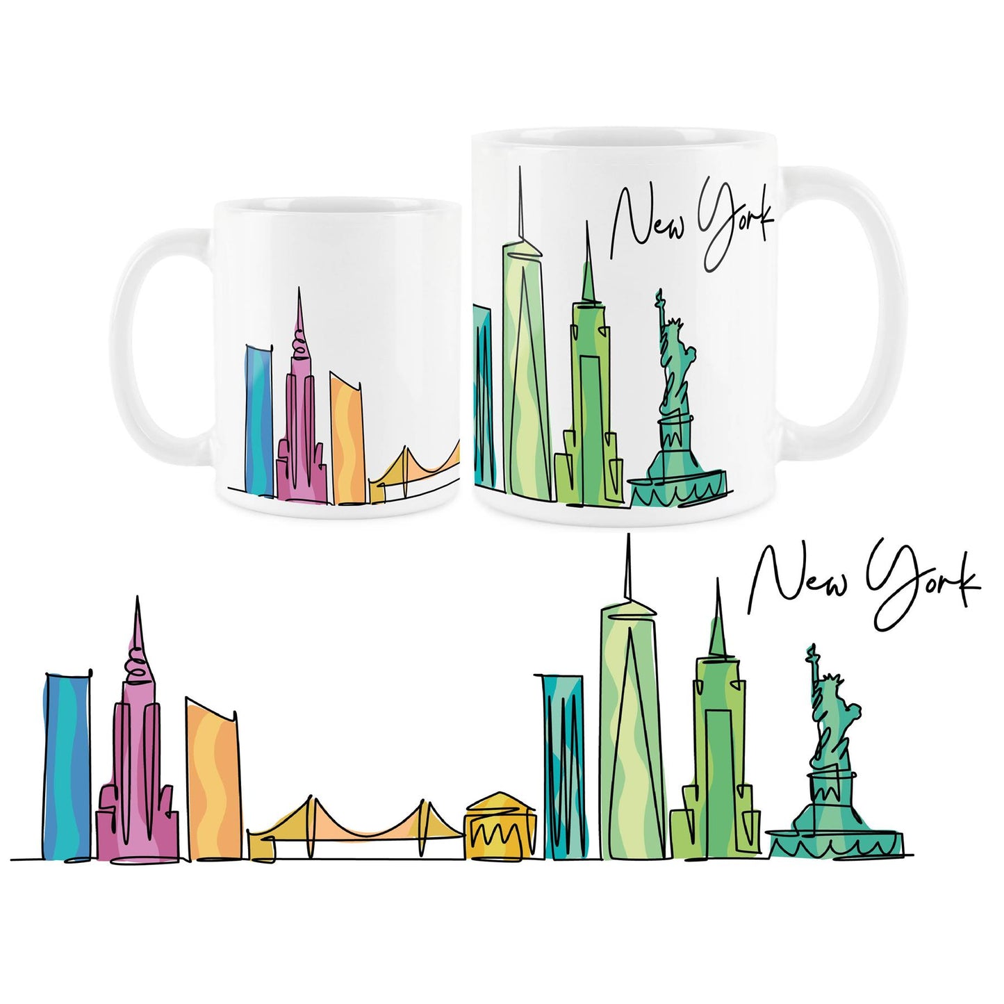 Colourful City Skyline Mug