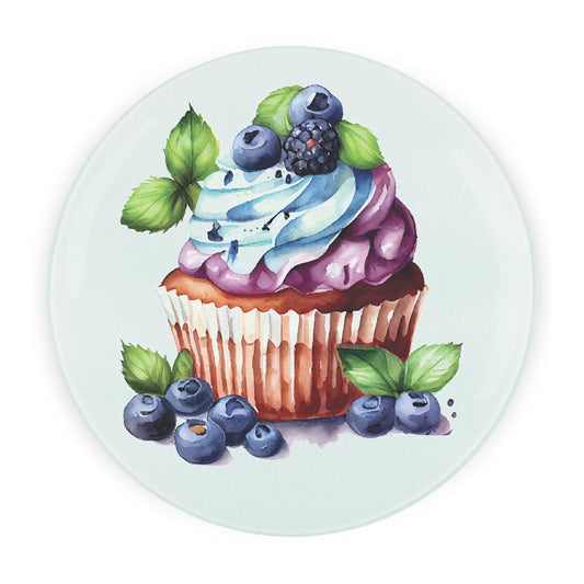 Cupcake Round Glass Worktop Saver - Textured Chopping Board Worktop Protector