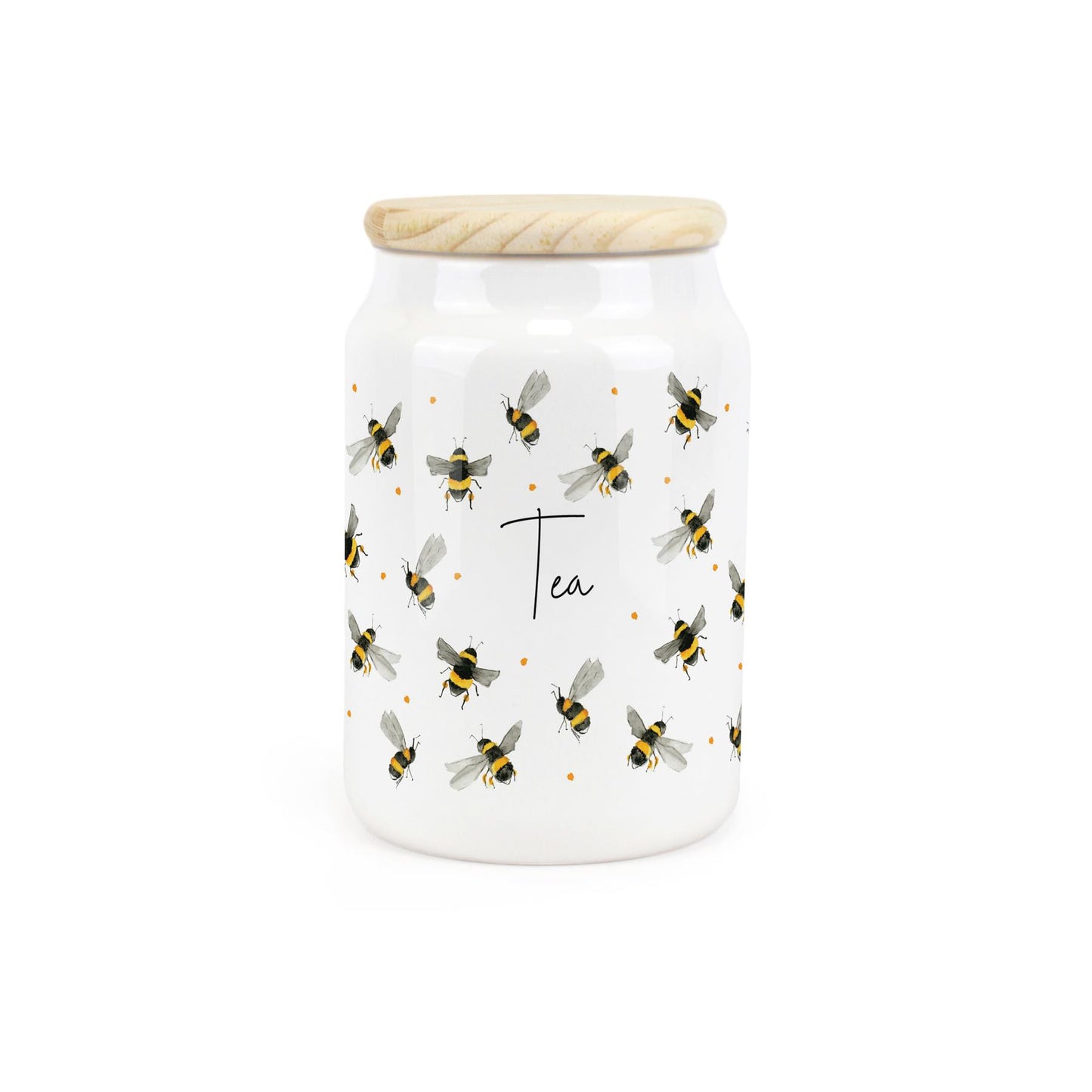 Scattered Bees Ceramic Canister by Rhiannon Chauncey