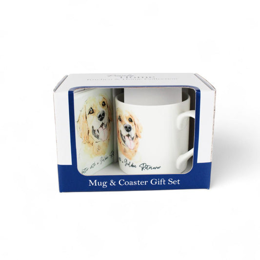 Life's Better with a Golden Retriever' Mug & Coaster Gift Set
