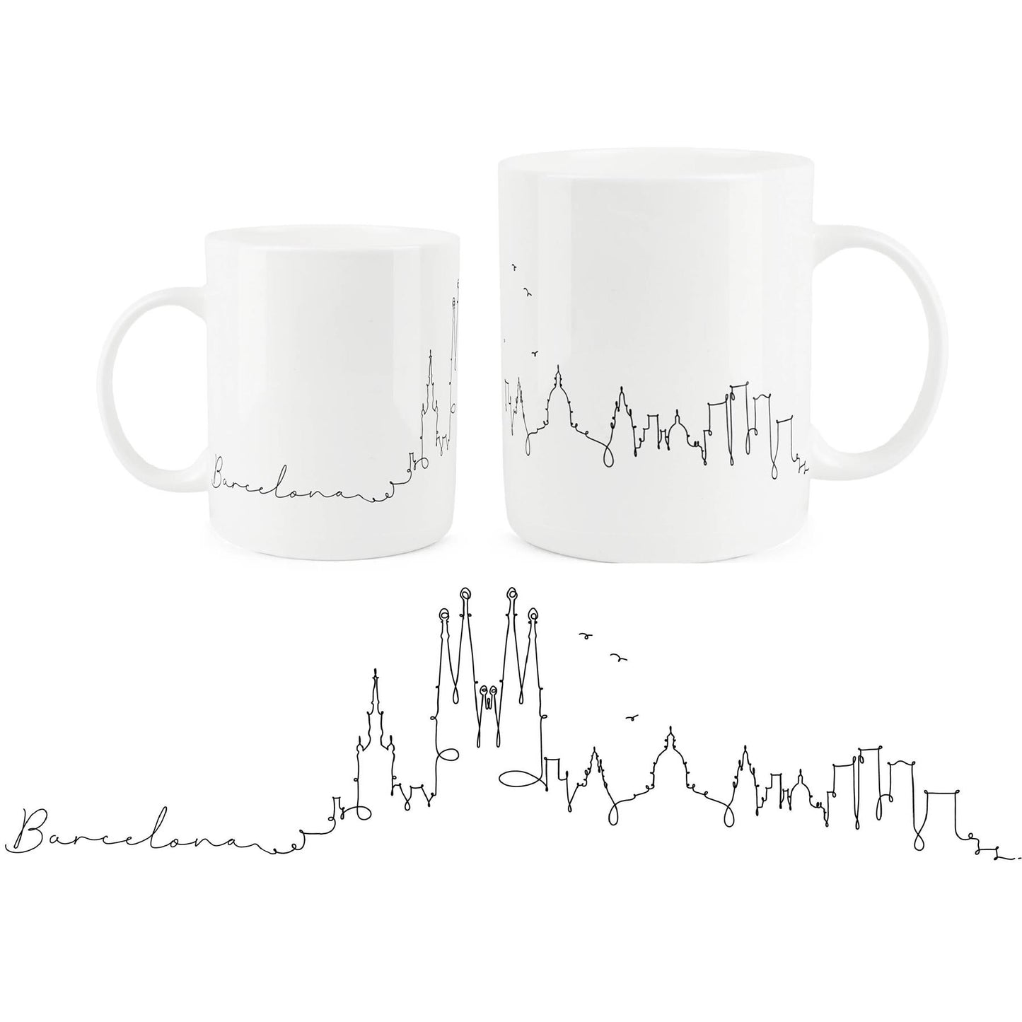 Luxurious bone china mug featuring the iconic Dubai skyline.