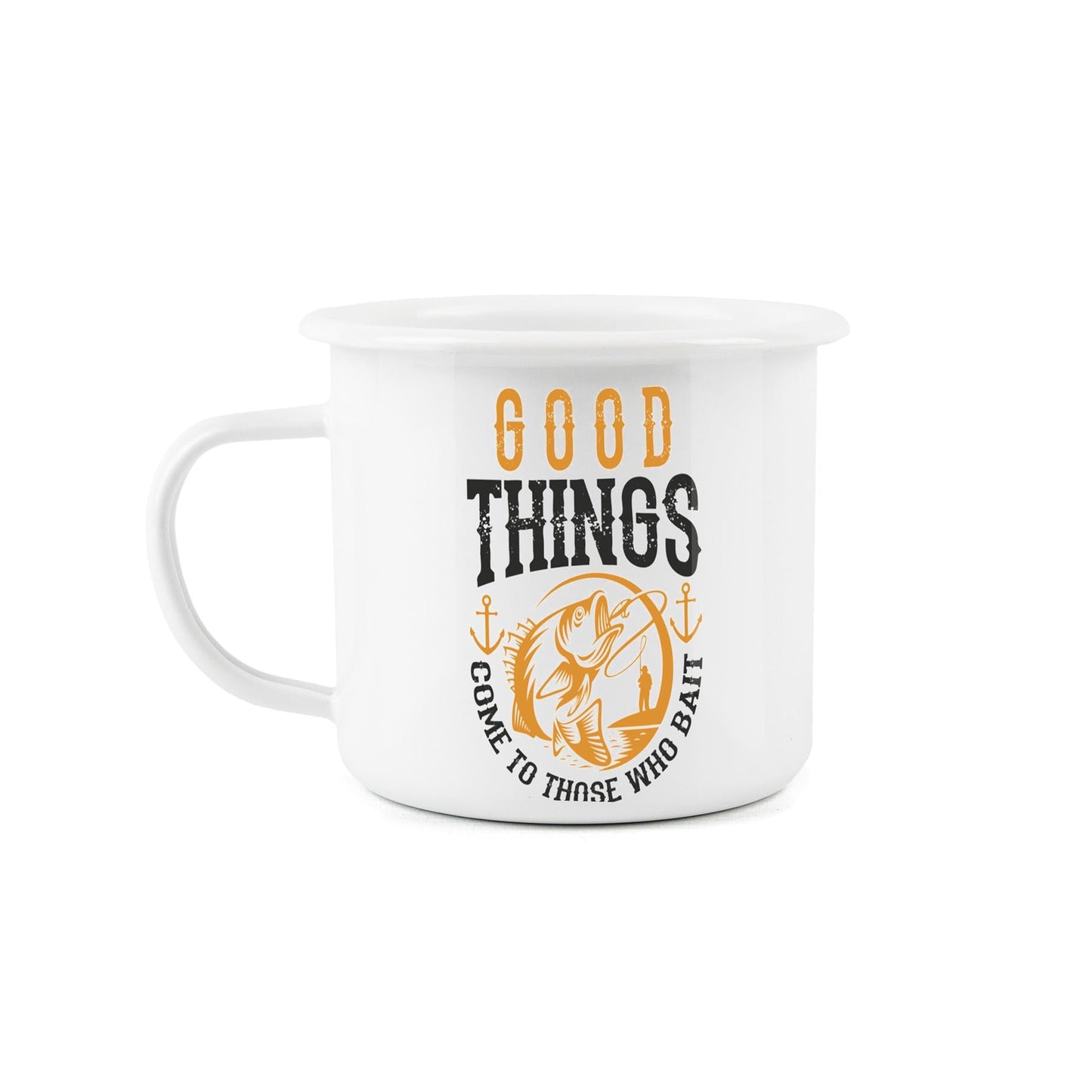 Good Things Come to those who Bait Enamel Mug
