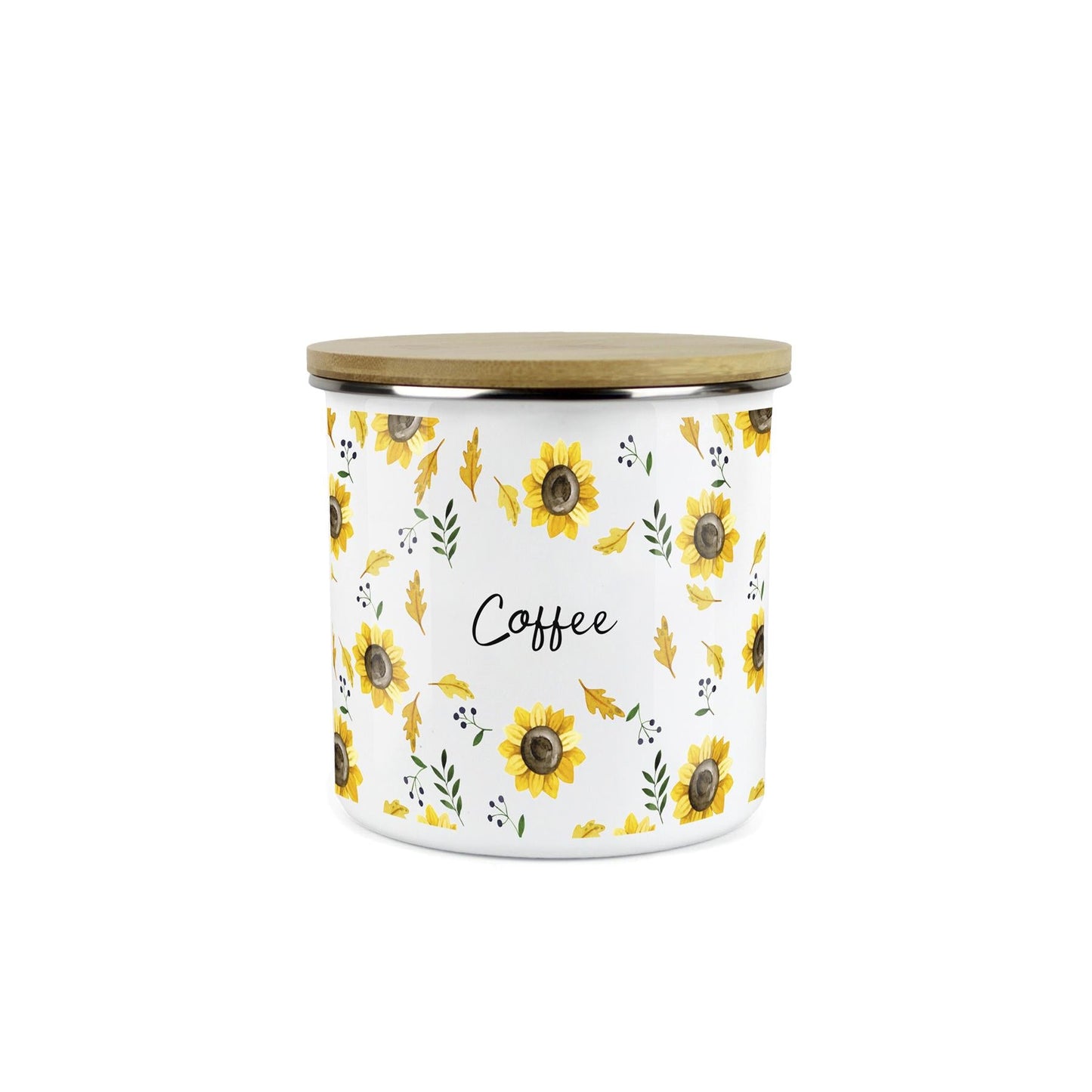 Coffee Storage Canister - Sunflowers Yellow Kitchen Storage Jar