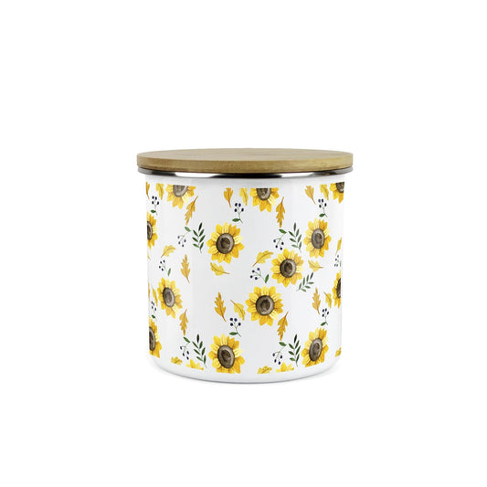 Kitchen Countertop Storage Canister - Sunflowers Yellow Kitchen Storage Jar