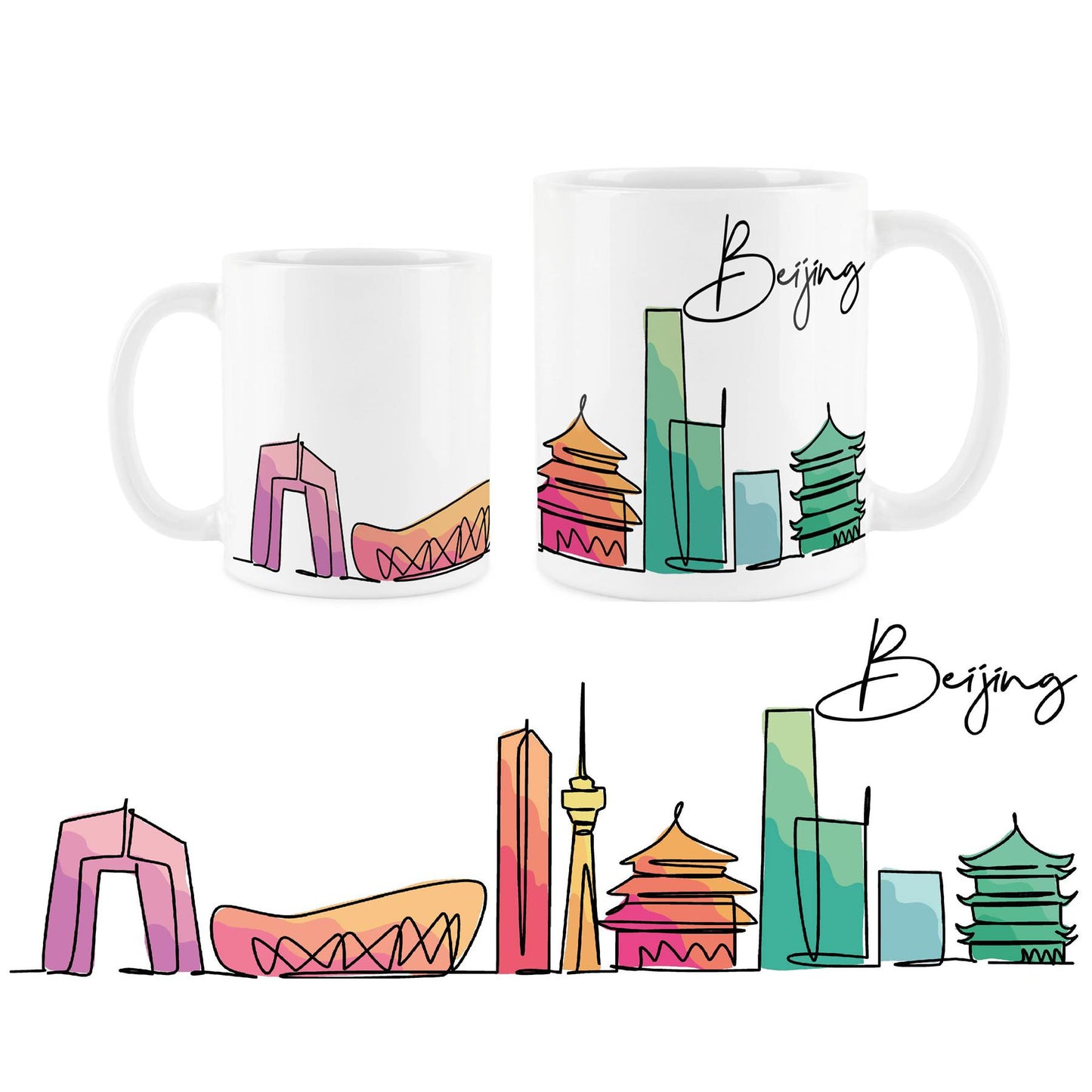 Colourful City Skyline Mug
