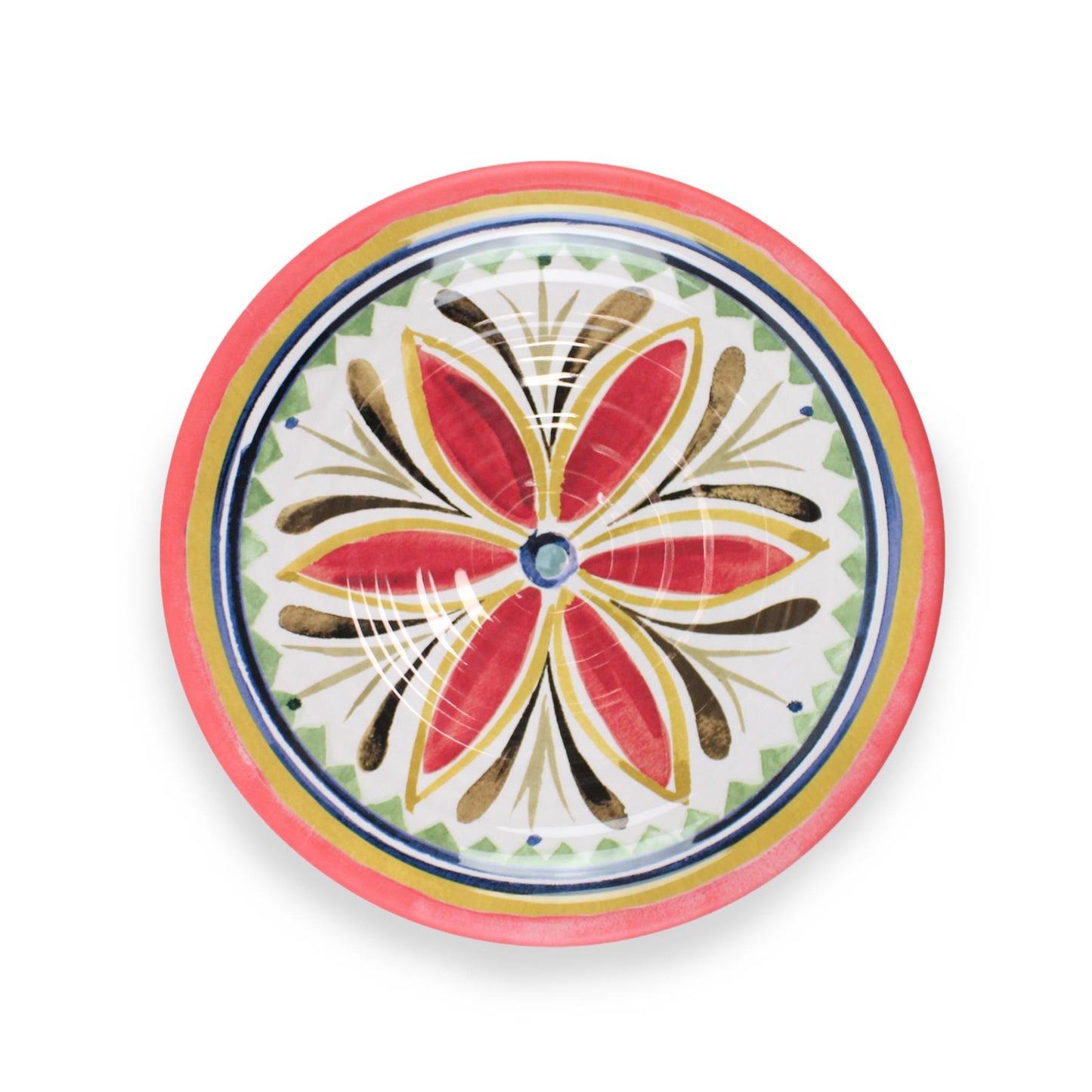 Rustic melamine side plates with nostalgic patterns. Durable, break-resistant, dishwasher-safe. Versatile for any occasion.