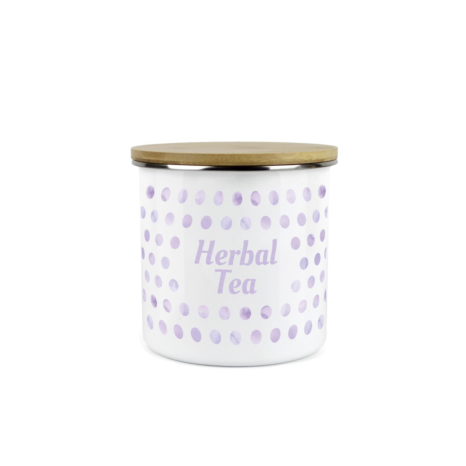 Purely Home Kitchen Polka Dot Lilac Food Storage Canister - Herbal Tea