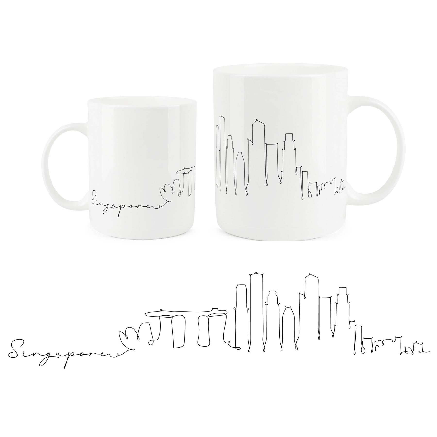 Classic bone china mug featuring the historic Rome skyline.