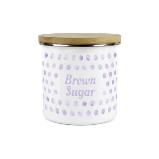 Purely Home Kitchen Polka Dot Lilac Food Storage Canister - Brown Sugar