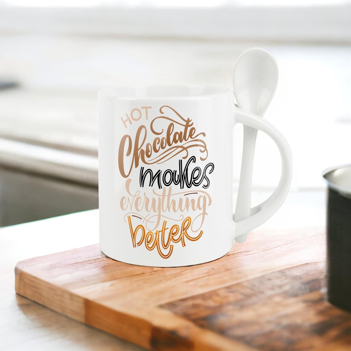 Chocolate  Makes Everything Better Mug & Spoon Set