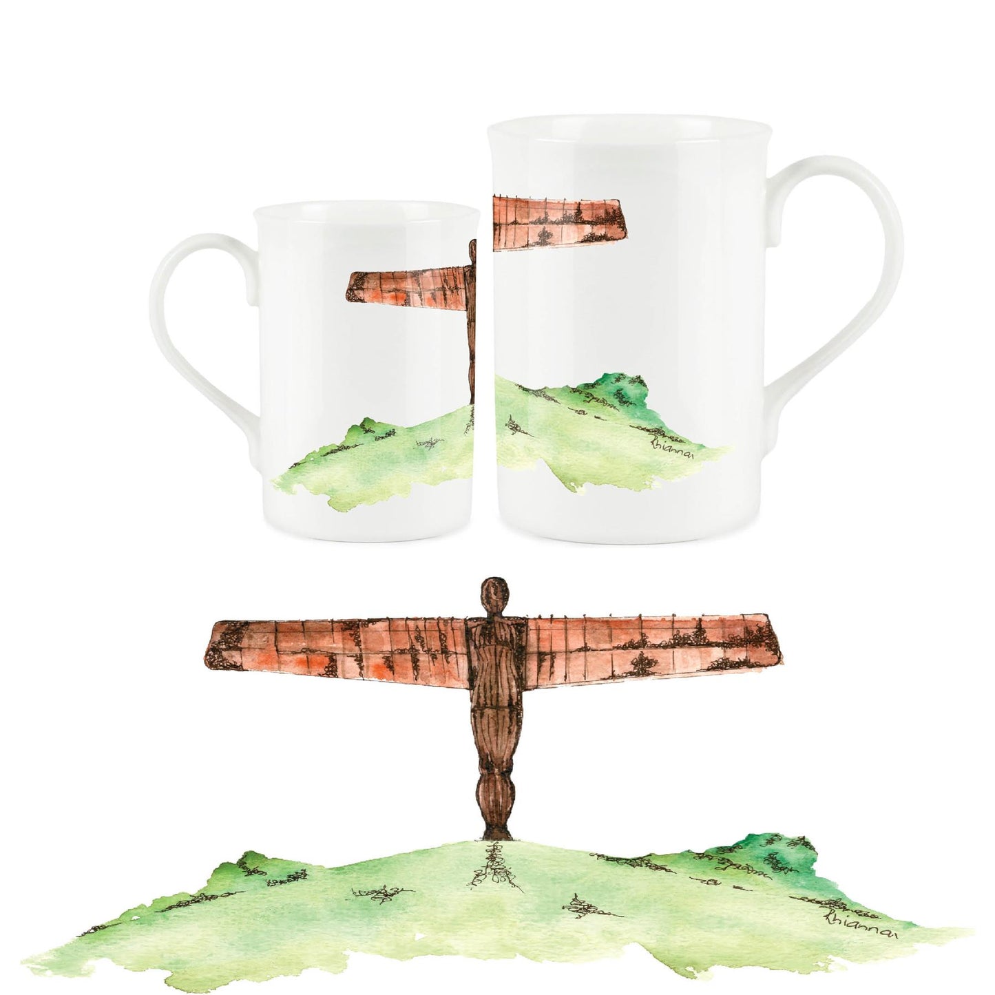Angel of the North Mug by Rhiannon Chauncey