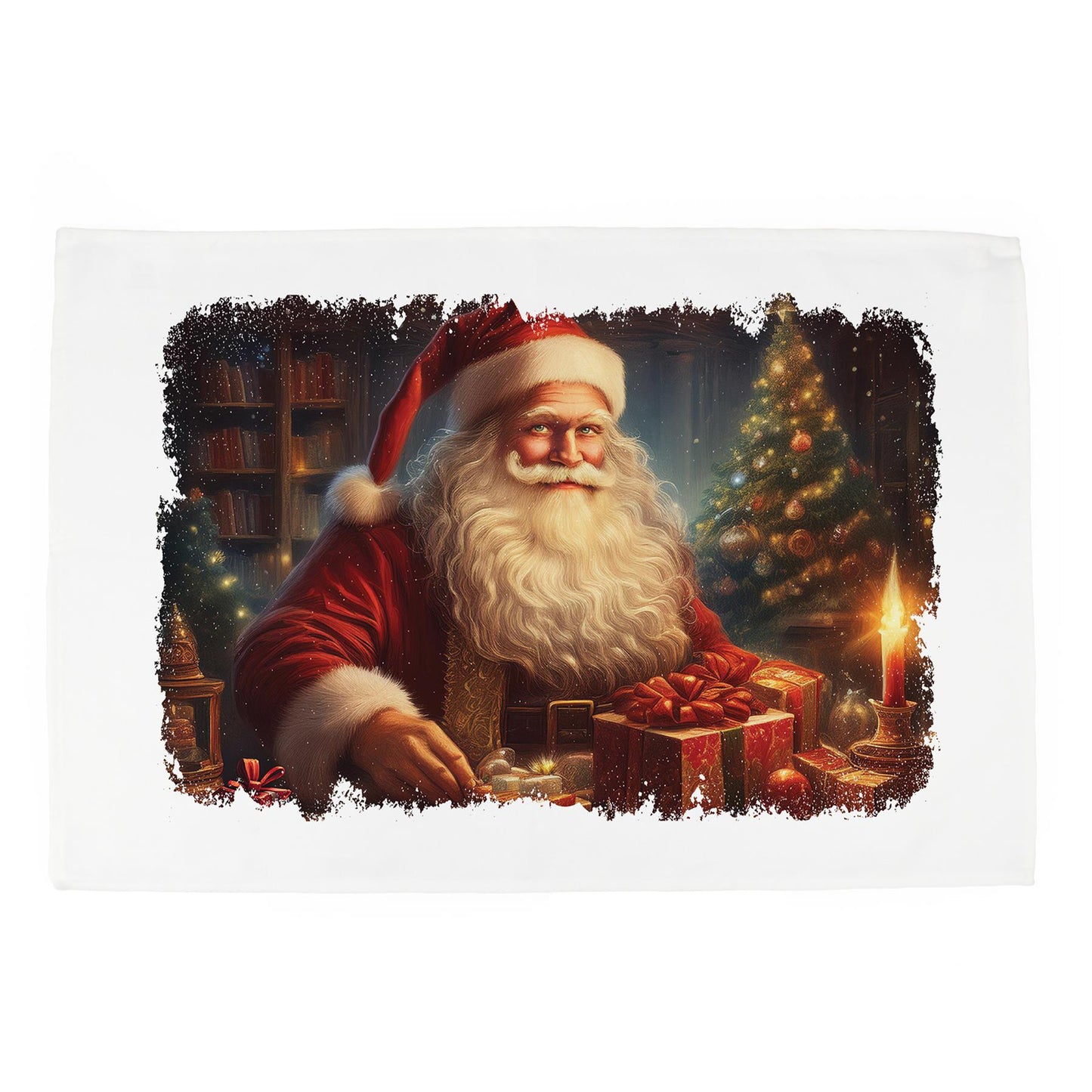Father Christmas Workshop Tea Towel