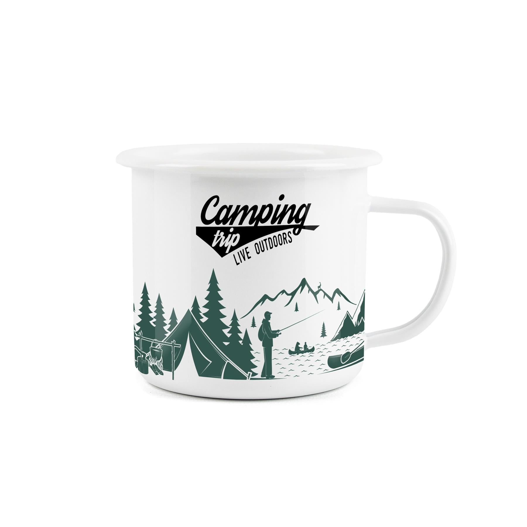 Ideal mug for outdoor enthusiasts, suitable for camping, hiking, canoeing, and climbing.