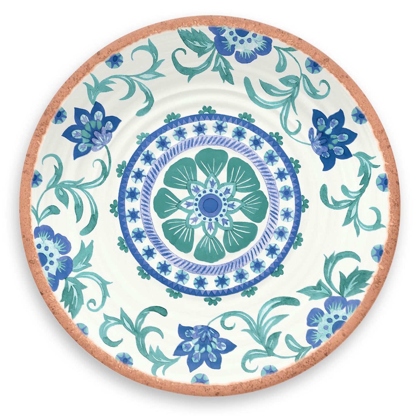Turquoise Floral Melamine Platter