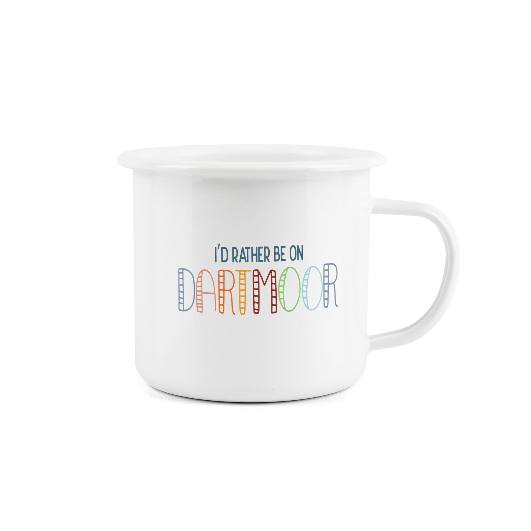 Fun novelty mug expressing a desire to be on Dartmoor, perfect for outdoor activities.