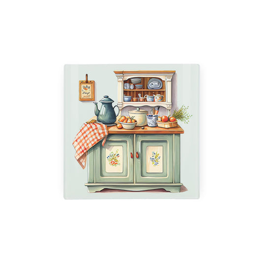 Mini glass worktop protector with rustic kitchen scene.