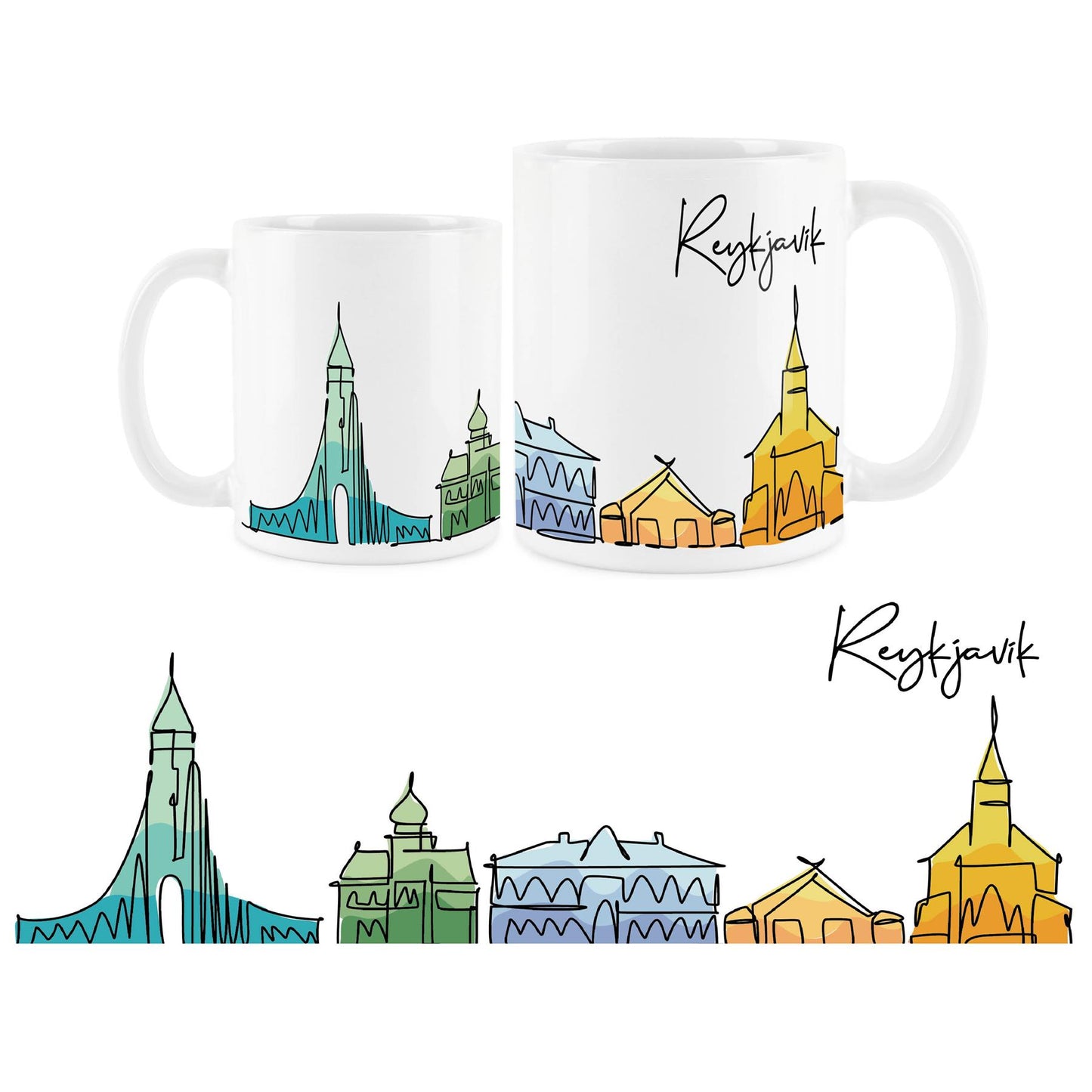 Colourful City Skyline Mug