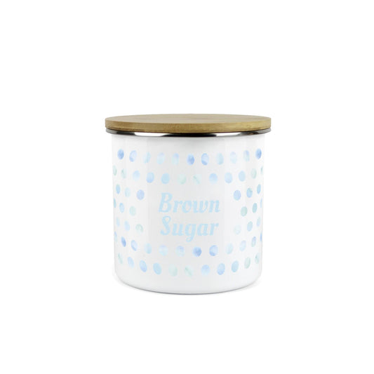 Purely Home Kitchen Polka Dot Aqua Food Storage Canister - Brown Sugar