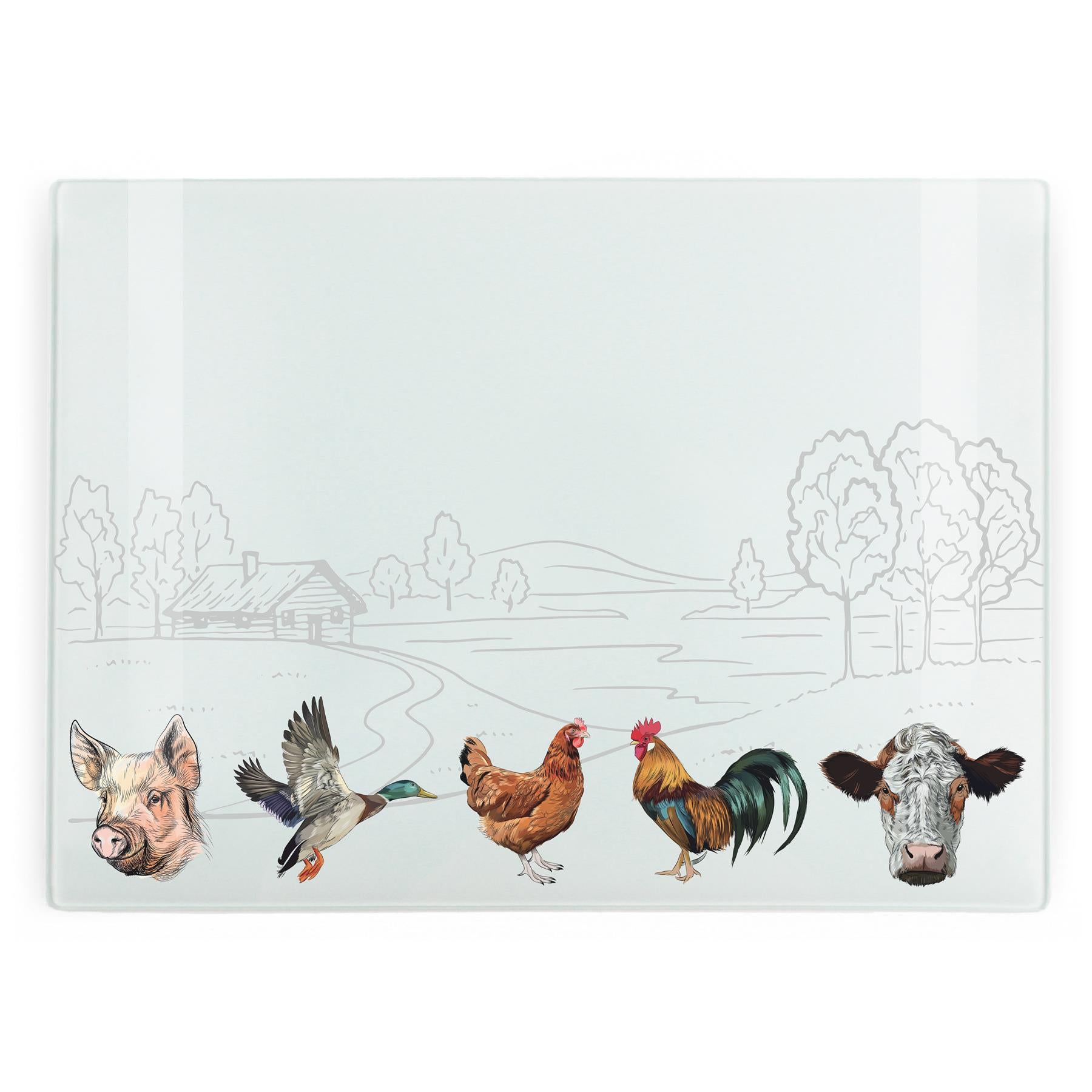 Country Farm Animals Large Smooth Worktop Protector