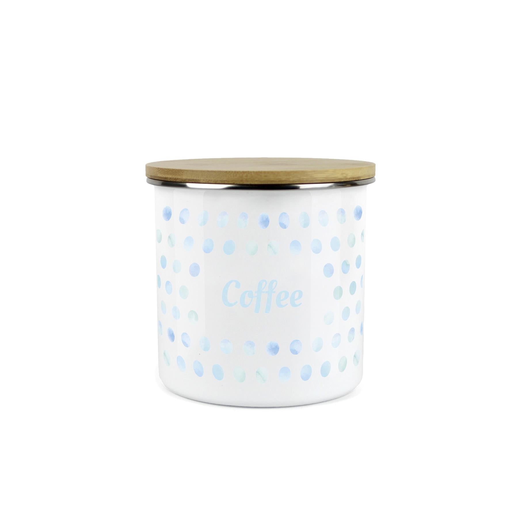 Purely Home Kitchen Polka Dot Aqua Food Storage Canister - Coffee