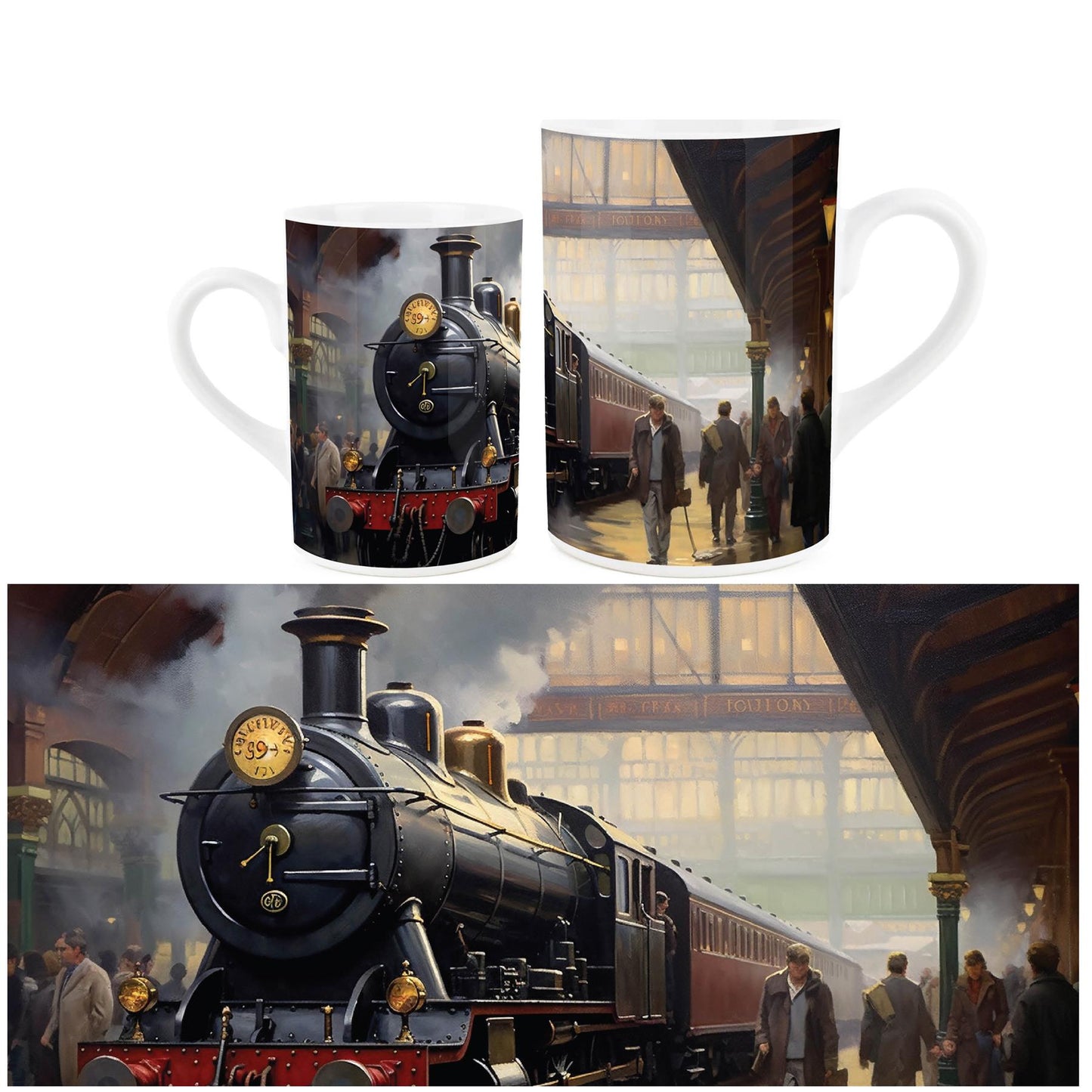 Steam Train Arriving at the Station Mug